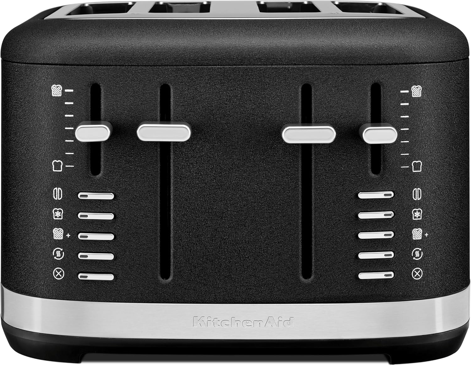 KitchenAid 4 Slice Automatic Toaster with Extra Wide Slots, KMT4109BK, Cast Iron Black