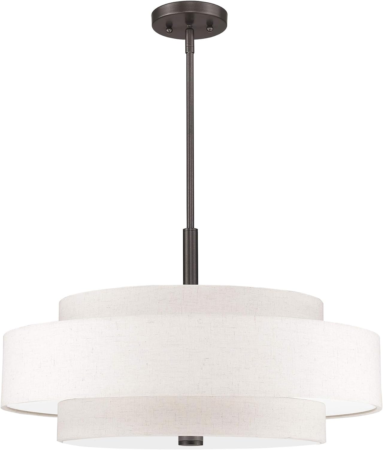 Livex Lighting Fabric Shade 52138-92 Meridian 5 Light English Bronze Pendant