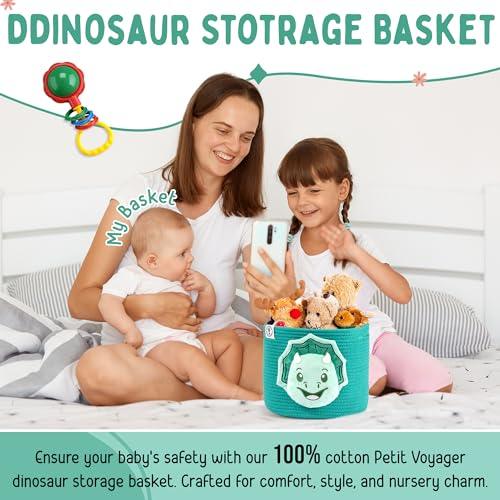 Lion Baby Basket - Charming Cotton Rope Nursery Basket, Cute Basket for Lion Nursery Decor and Toy Baskets for Kids Room, Decorative Animal Baskets for nursery