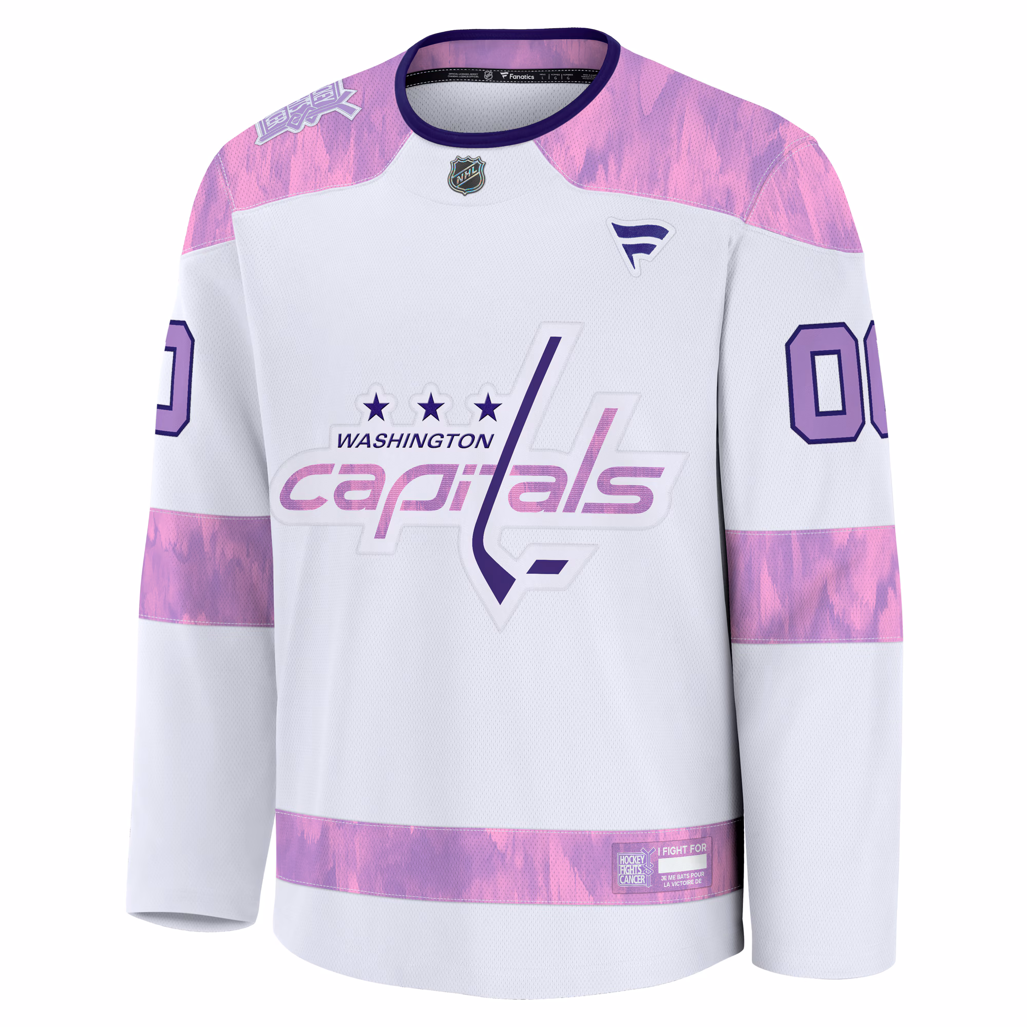 Washington Capitals Fanatics 2024 Hockey Fights Cancer Custom Practice Jersey - White