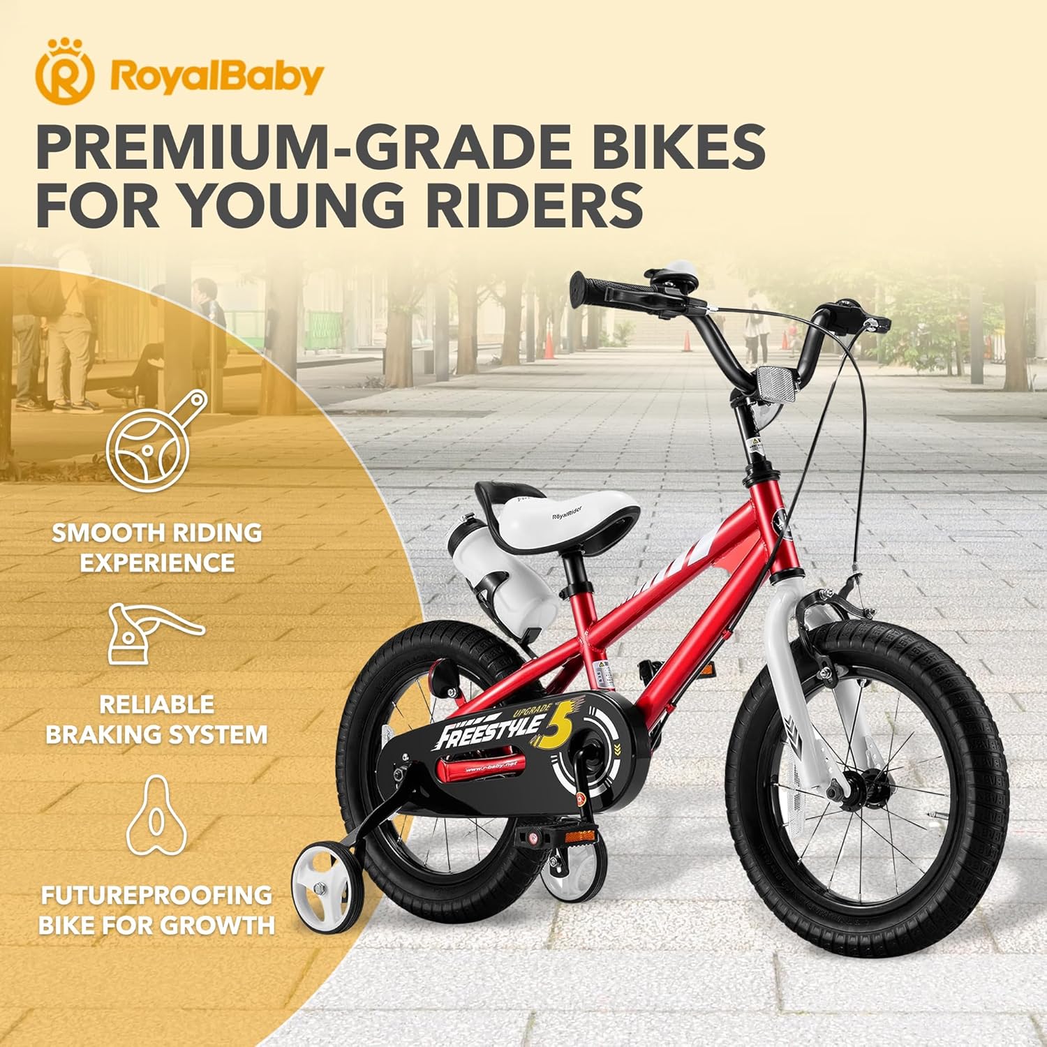 RoyalBaby Kids Bike with Dual Handbrake for Beginners,12 14 16 18 20 Inch Bicycle for Boys & Girls Ages 3-10 Years