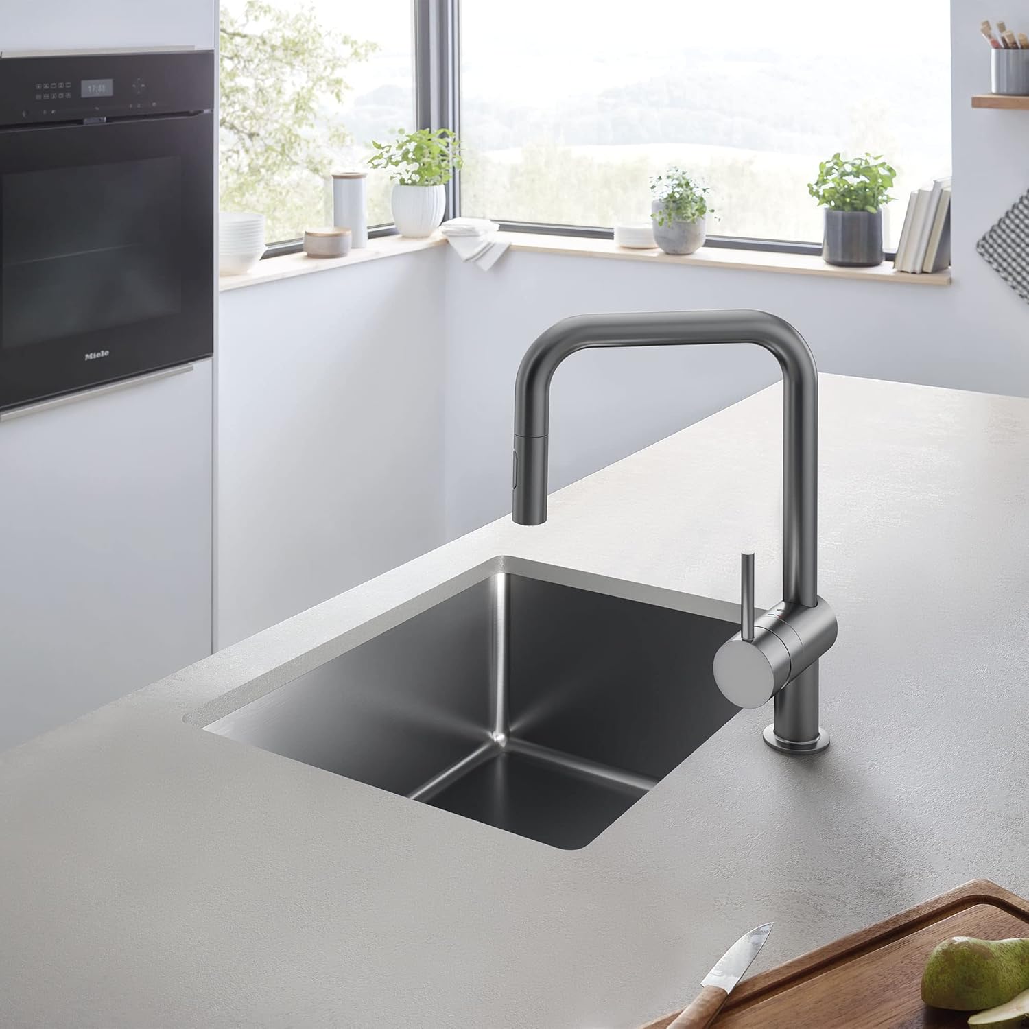 GROHE 32319DC3 Minta Pull-Down U Kitchen Faucet Supersteel (Stainless Steel)