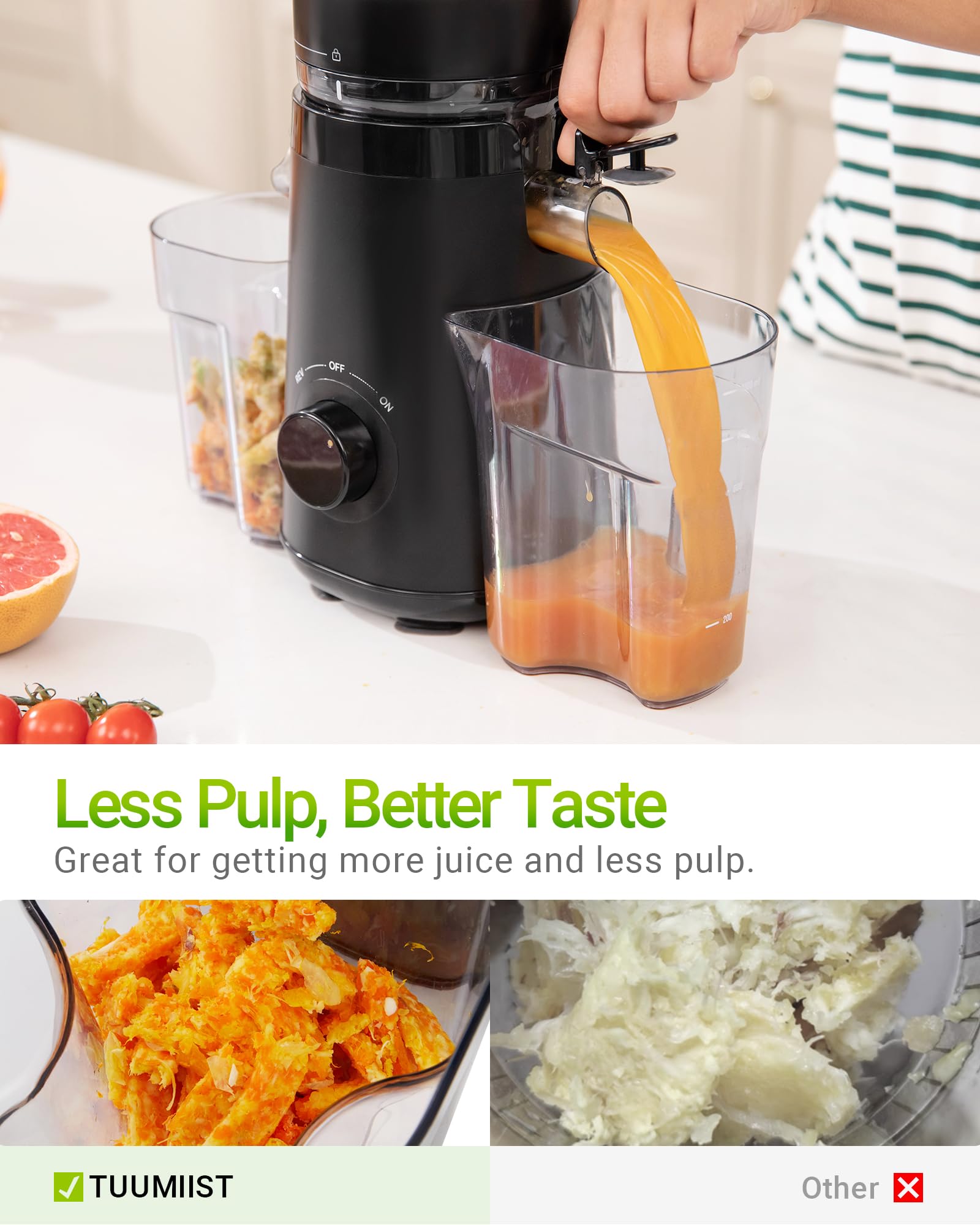 TUUMIIST Cold Press Juicer with 5.3