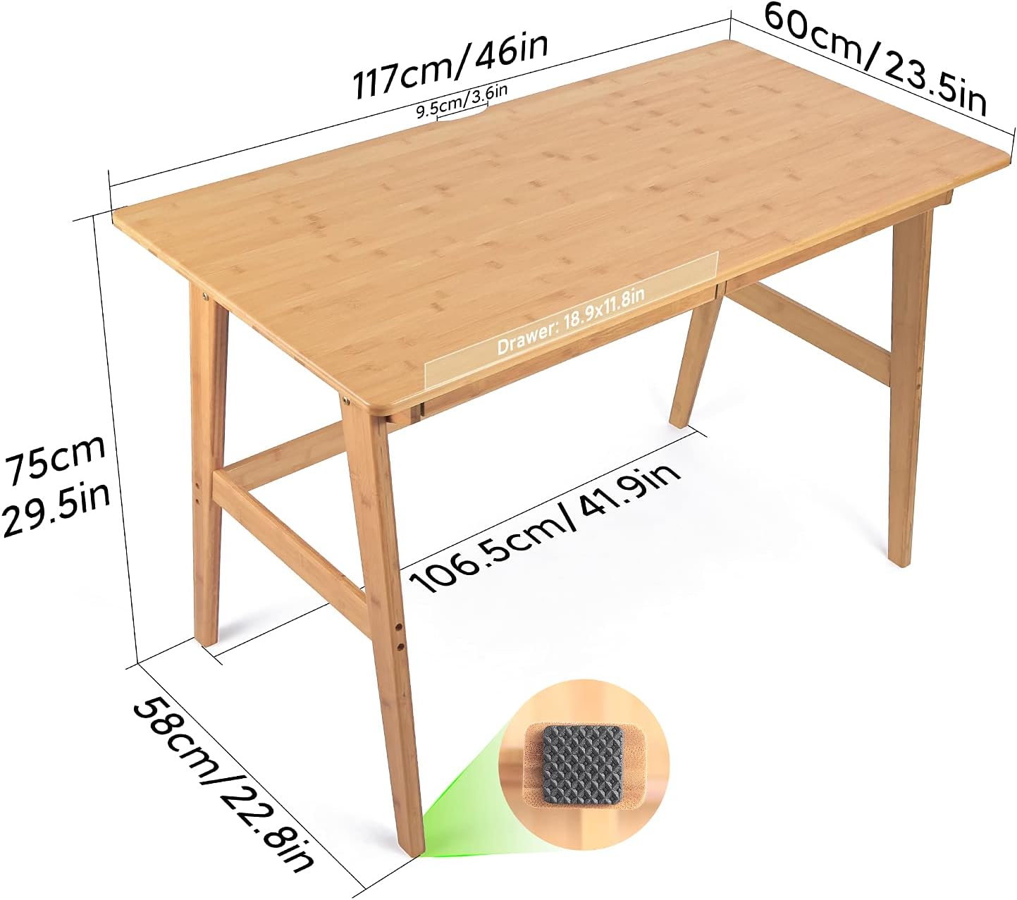 Nnewvante Writing Computer Desk 46