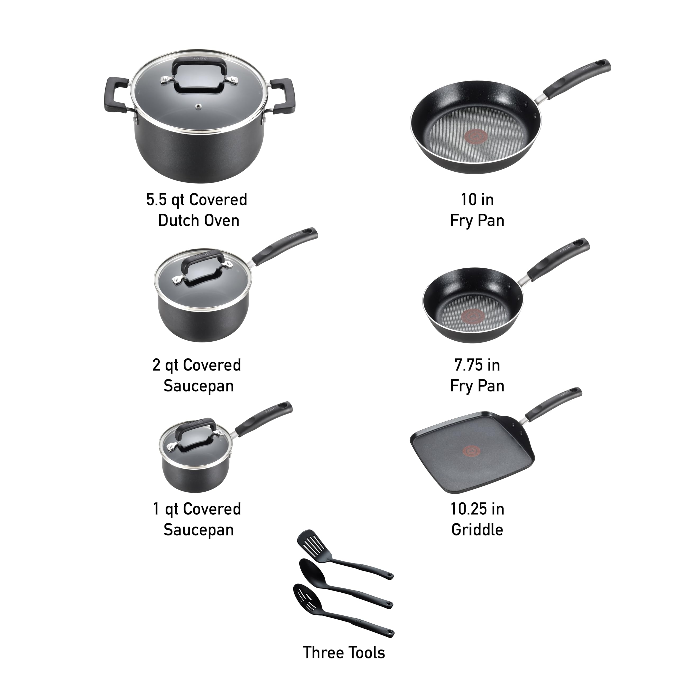 GROUPE SEB T-Fal Signature Nonstick Cookware Set, 12 Piece