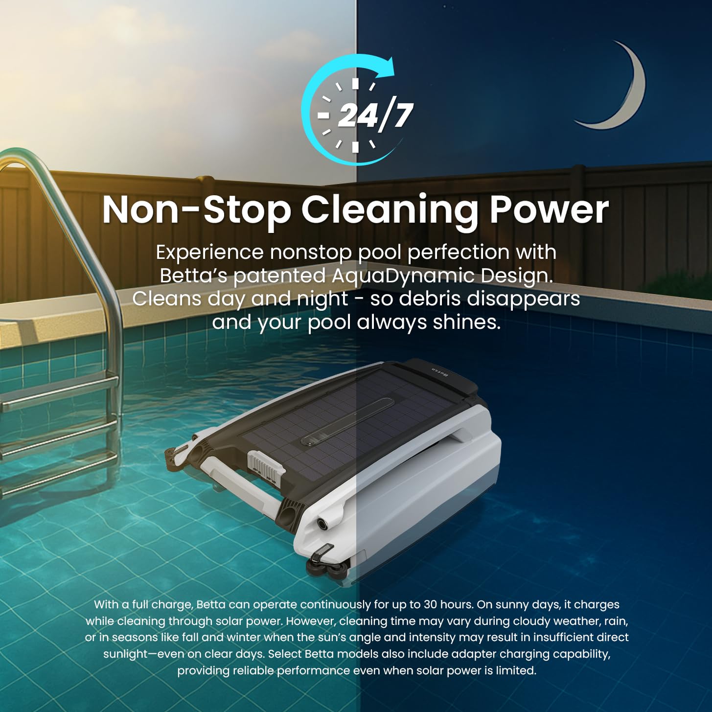BETTA SE Solar Powered Robotic Pool Skimmer Cleaner