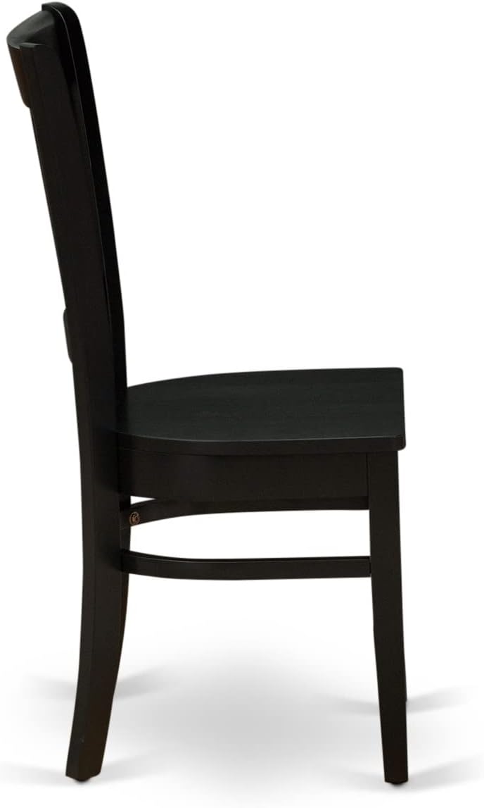 East West Furniture VAC-BLK-W Vancouver Dining Room Chairs - Slat Back Wood Seat Chairs, Set of 2, Oak