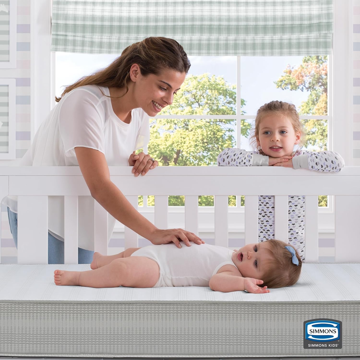 Beautyrest Silver Slumber Nights Dual Sided 2-Stage Crib Mattress and Toddler Mattress - GREENGUARD Gold – Waterproof - Plant Based Soy Foam Core, Grey