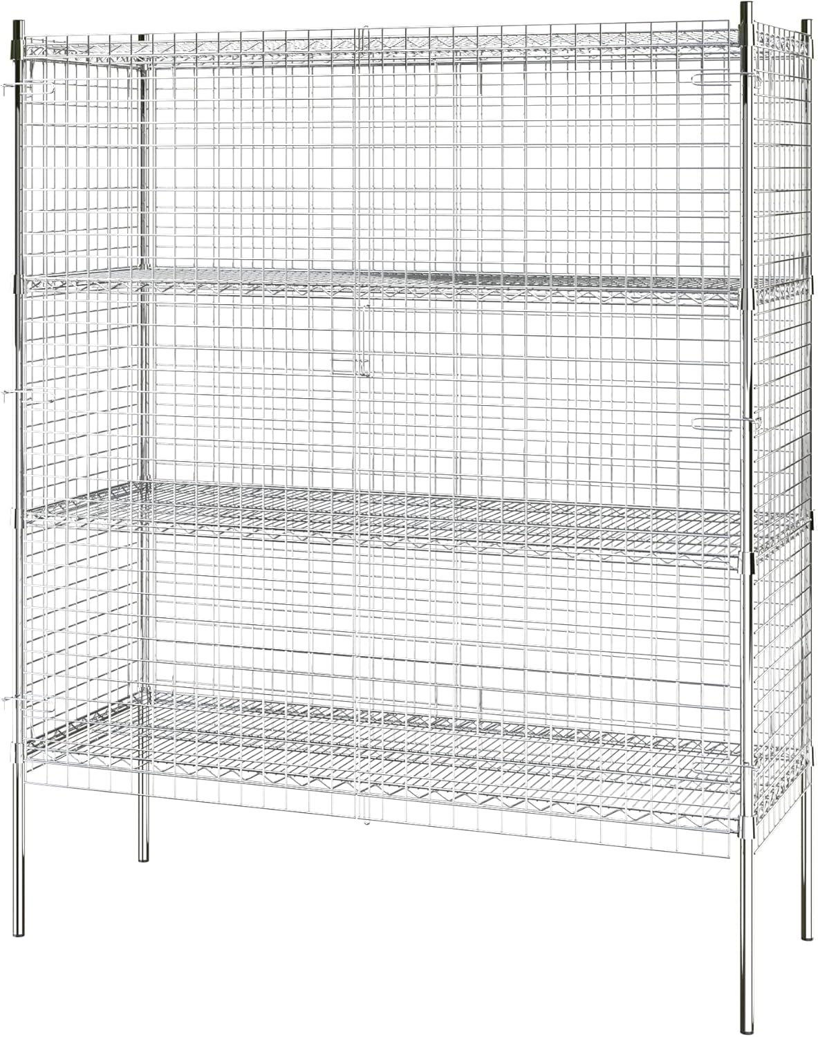 Commercial Grade NSF Listed Metal Wire Mesh Storage Chrome Security Cage Kit, 24