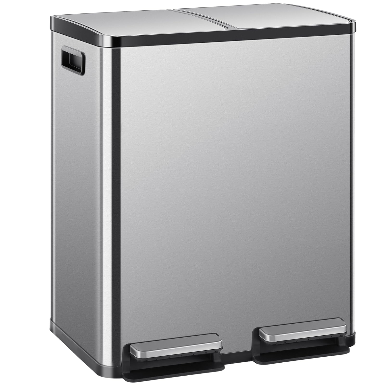 DUMOS Stainless Steel Kitchen Trash Can with Dual Buckets