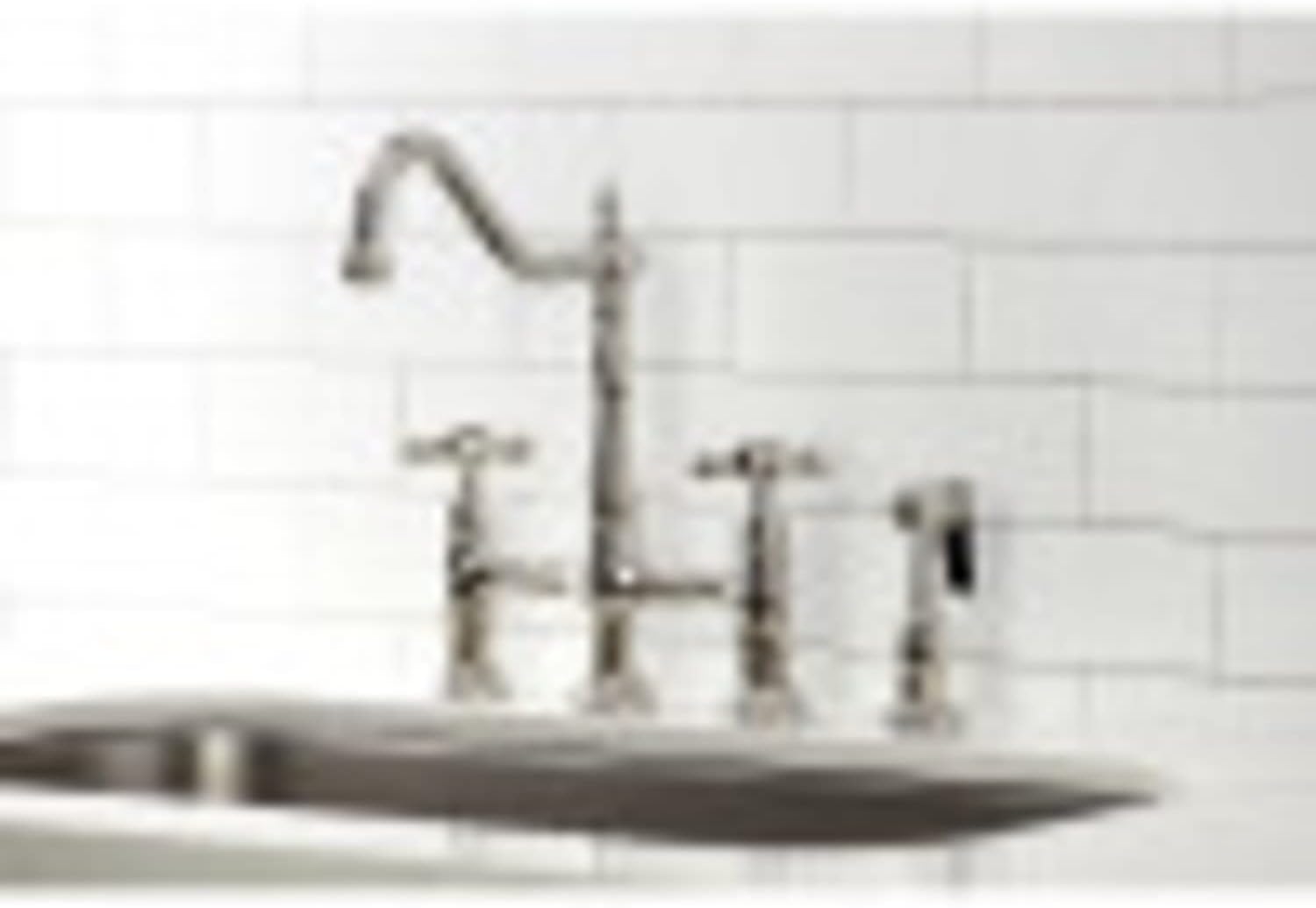 Kingston Brass KS1278AXBS Heritage Kitchen Faucet with Brass Sprayer, 8-3/4