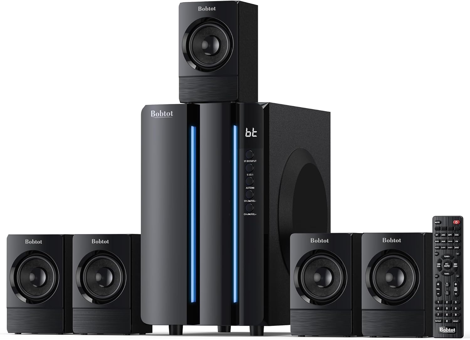 Bobtot Surround Sound Systems Home Theater System - 800 Watts Peak Power 6.5