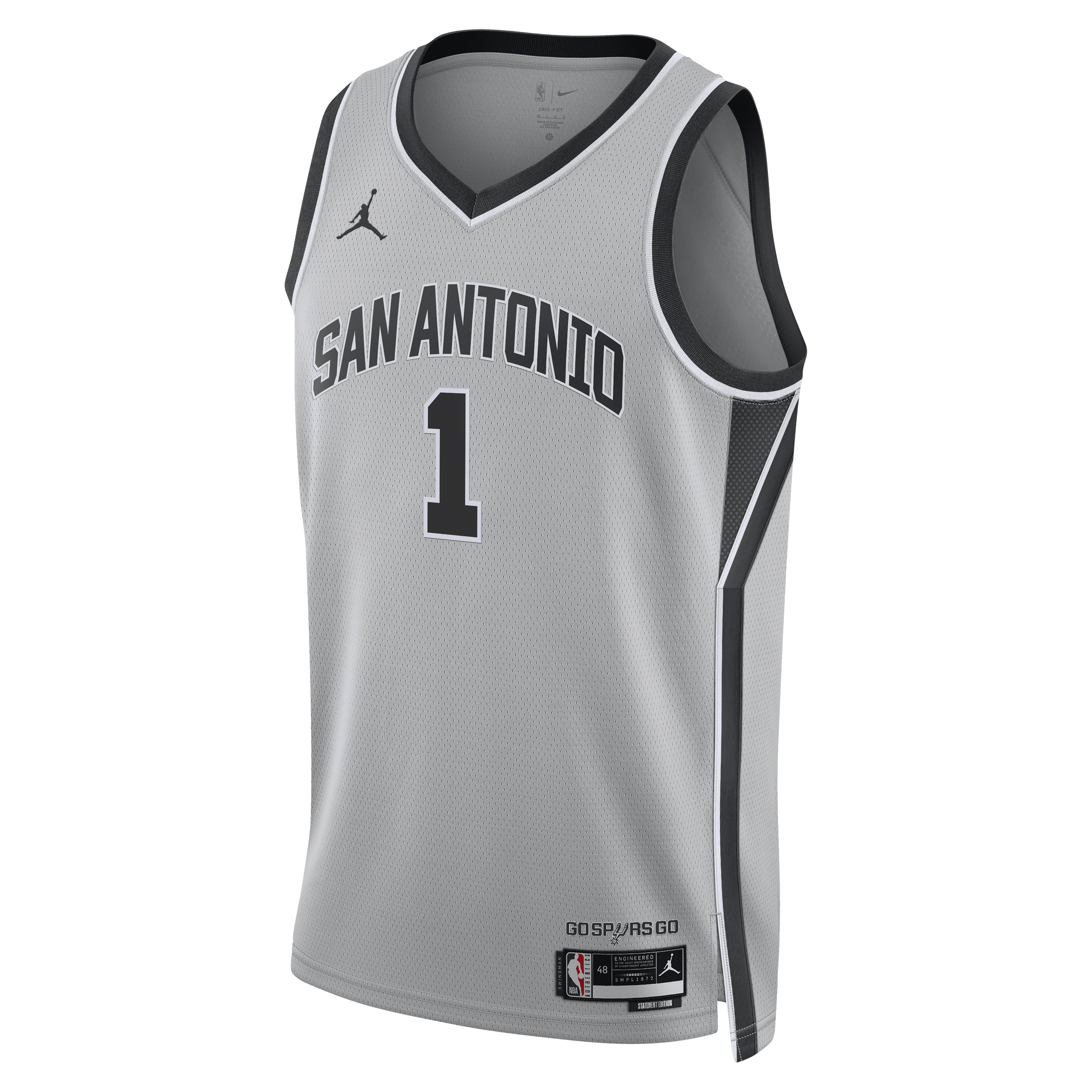 Victor Wembanyama San Antonio Spurs Jordan Brand Unisex 2026 NBA Finals Patch Swingman Jersey - Statement Edition - Silver