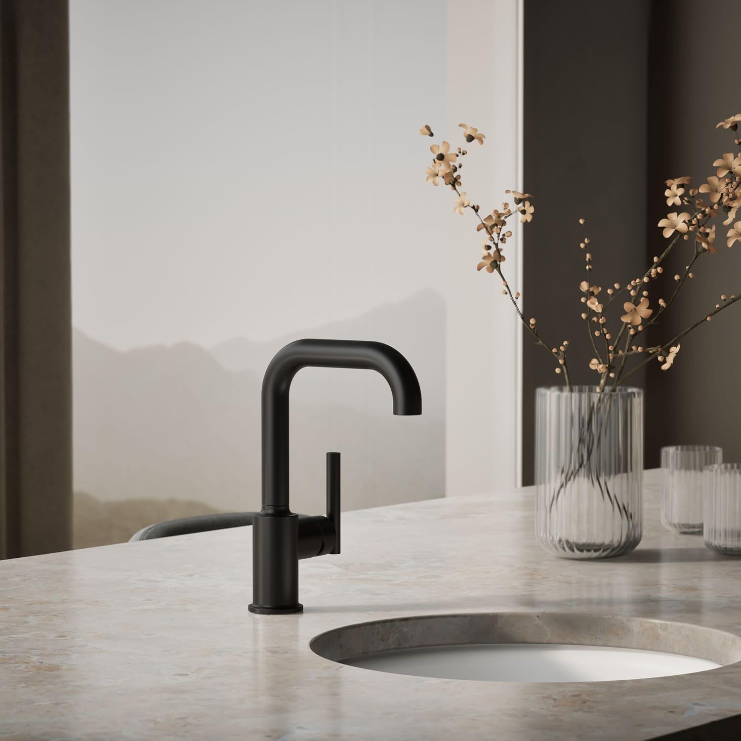 KOHLER K-7509-BL Purist Secondary Swing Spout Without Spray, Matte Black