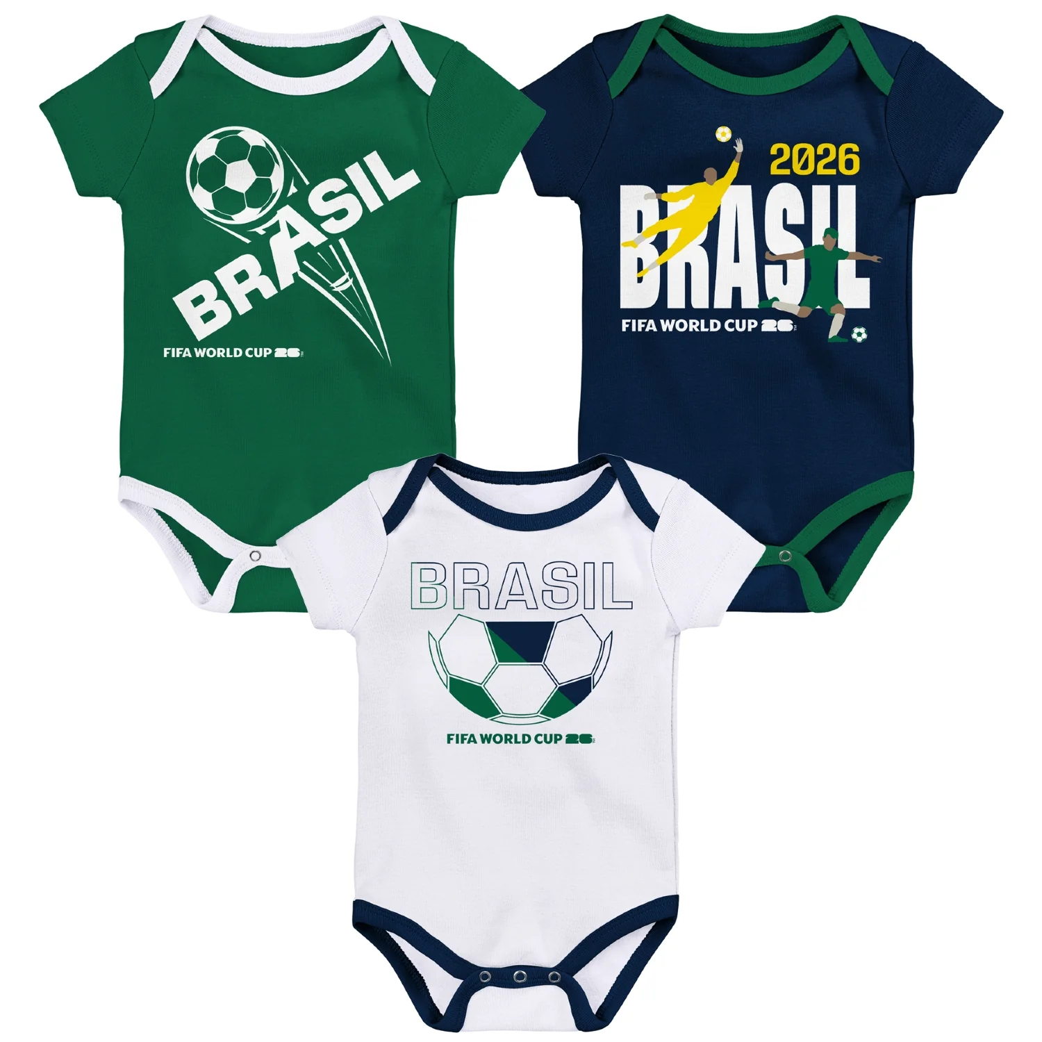 FIFA World Cup 2026™ Brazil Onesie 3 Pack - Infant