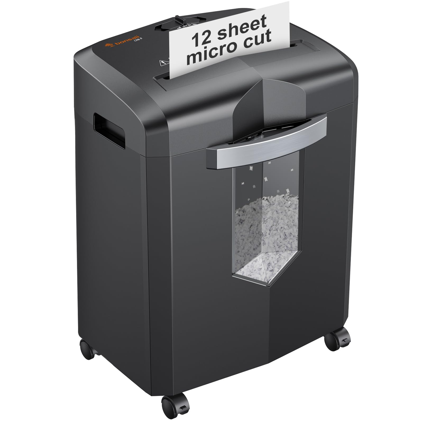 BONSAII 12-Sheet Micro Cut Shredder with Jam-Proof System