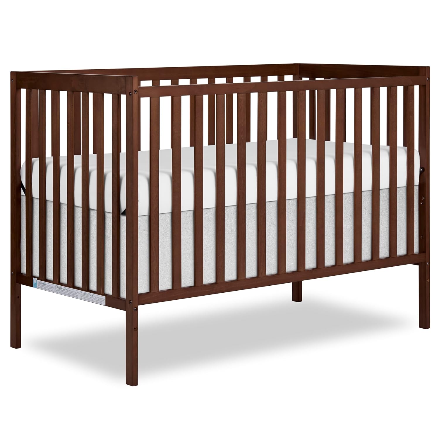 Dream On Me Synergy 5 in 1 Convertible Crib in Walnut Brown, Greenguard Gold and JPMA Certified, Converts from A Baby Crib to A Toddler Bed, A Daybed and Full-Size Bed