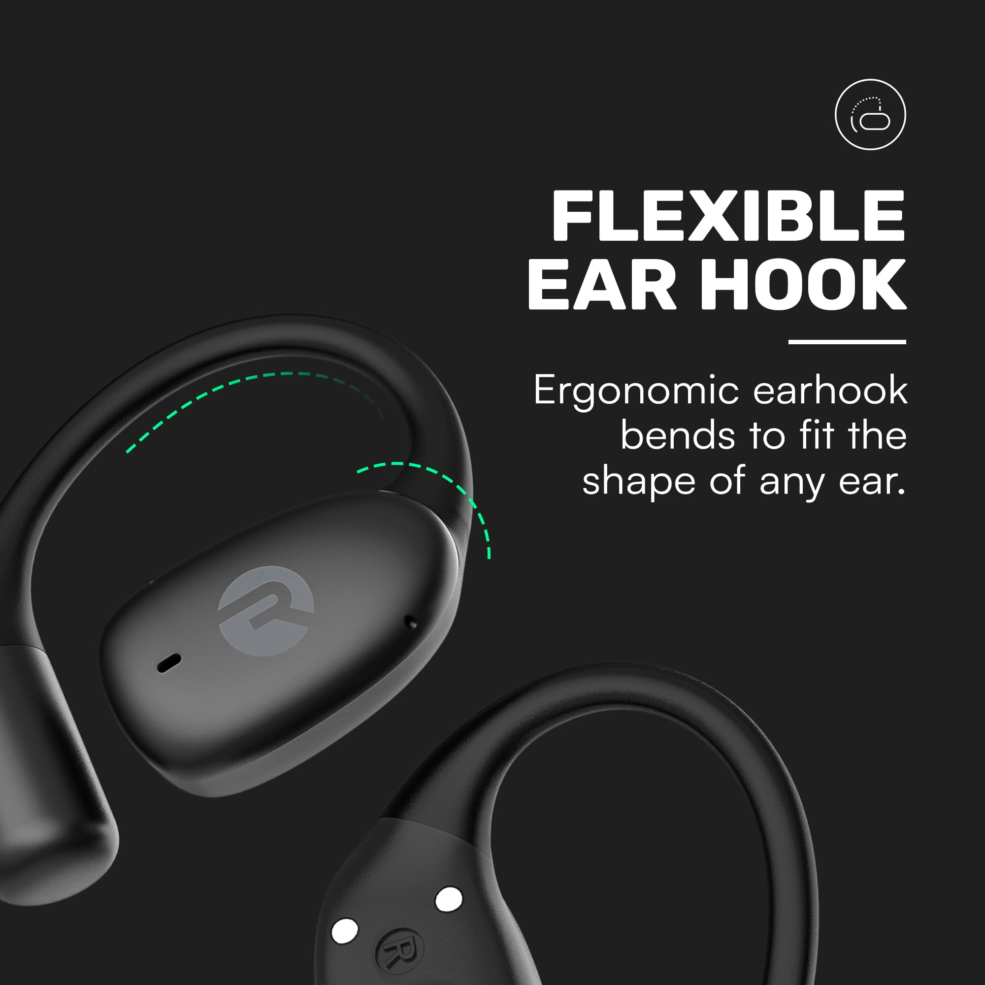 RAYCON Essential Open Ear Earbuds - Wireless Bluetooth, Sweat-Resistant