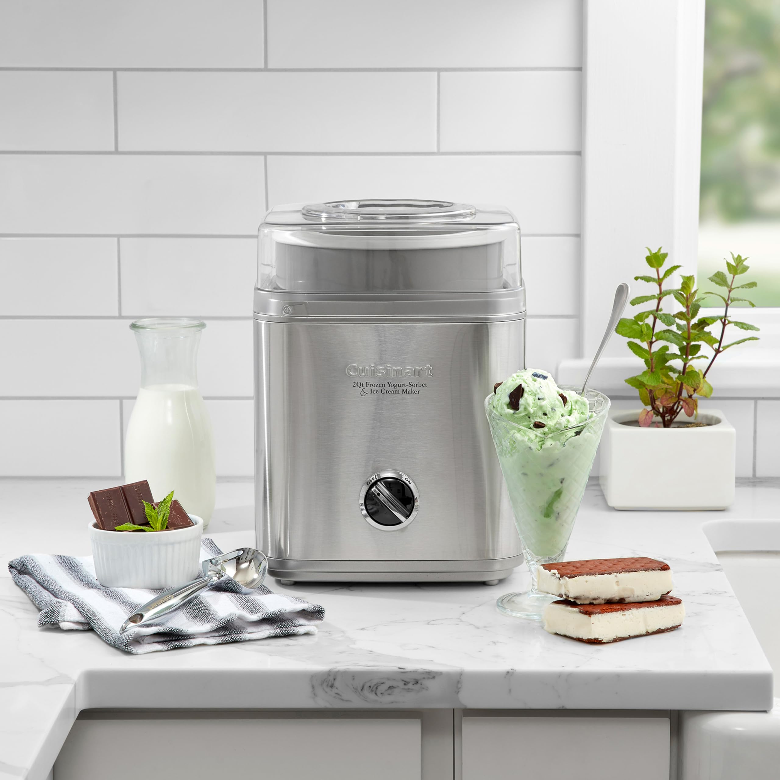 CUISINART Ice Cream Maker Machine - 2-Quart Frozen Dessert Maker