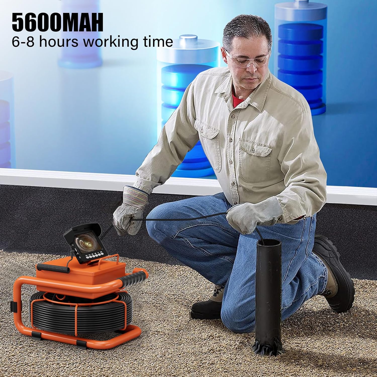 Sewer Inspection Camera, 100FT, DVR, Audio, 4.3