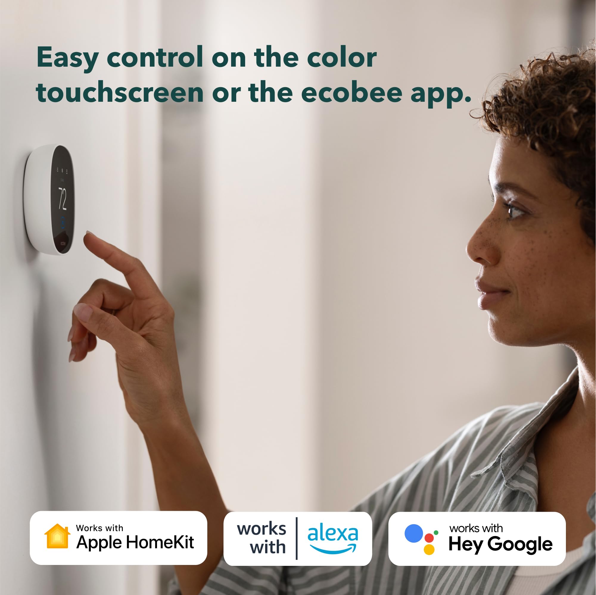 ECOBEE Smart Thermostat Essential - Wi-Fi, Energy Star Certified