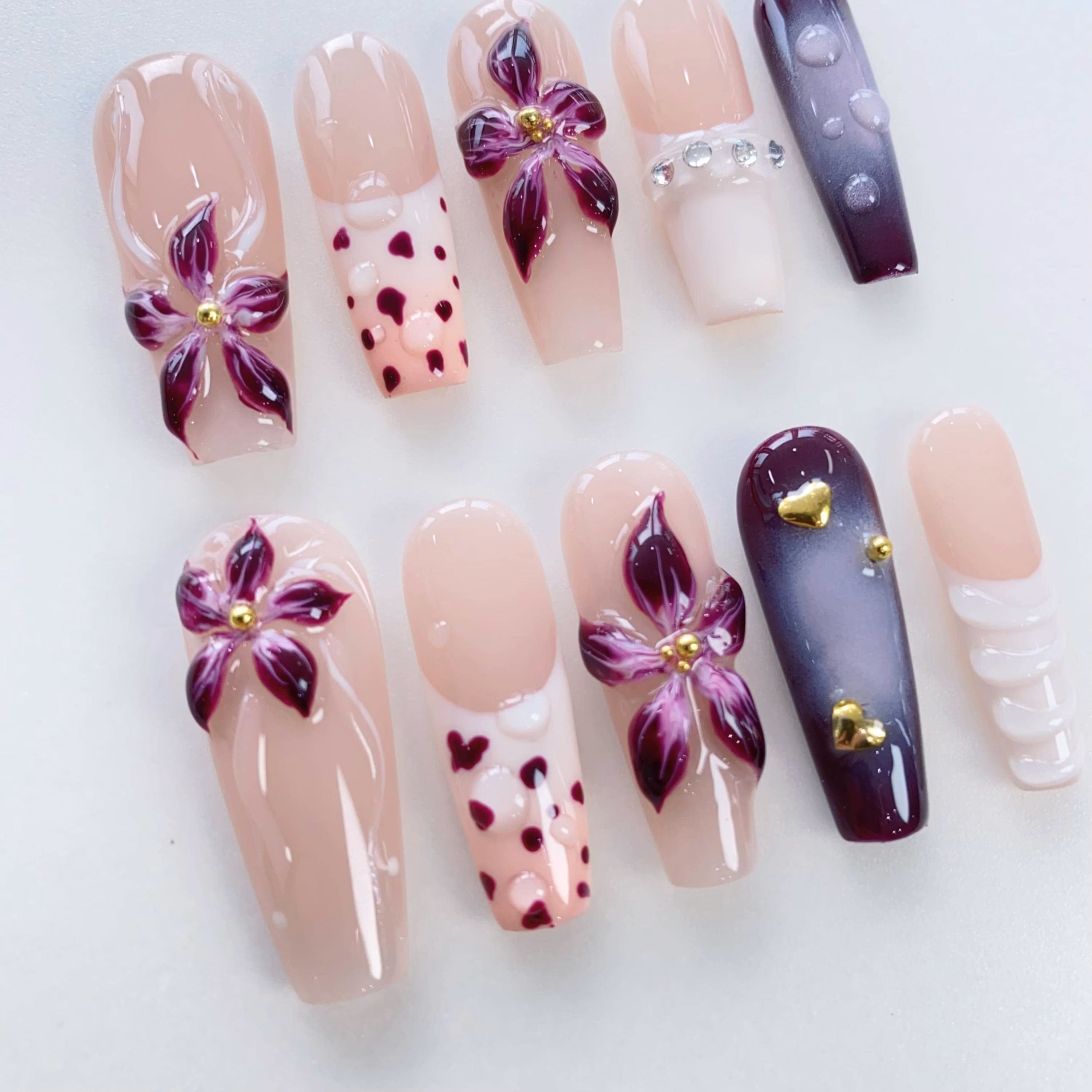 Purple Floral Dream Press On NailsPurple Floral Dream Press On Nails - SAYEGIRLS