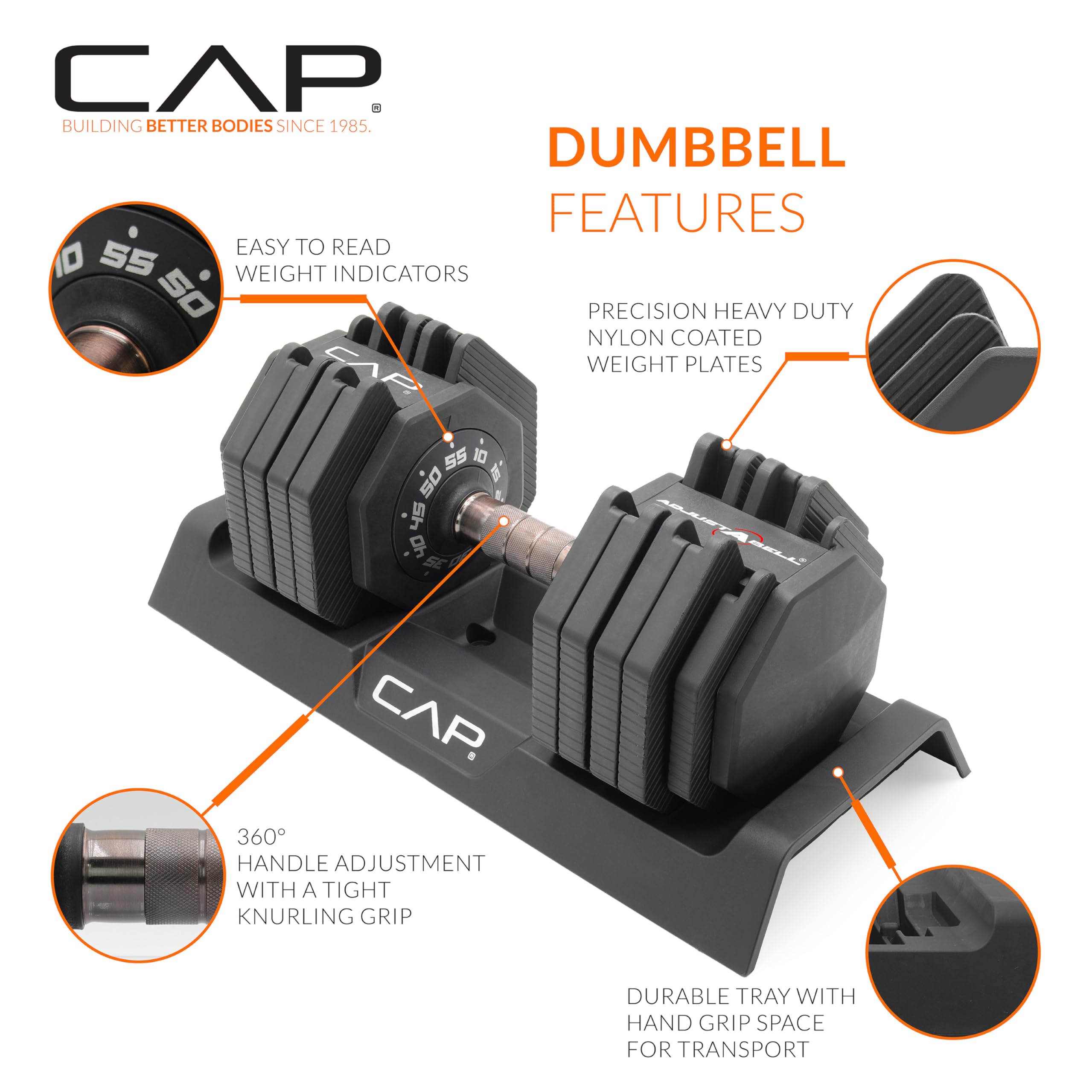 CAP ADJUSTABELL Adjustable Dumbbells - 12.5, 25, 55 lb