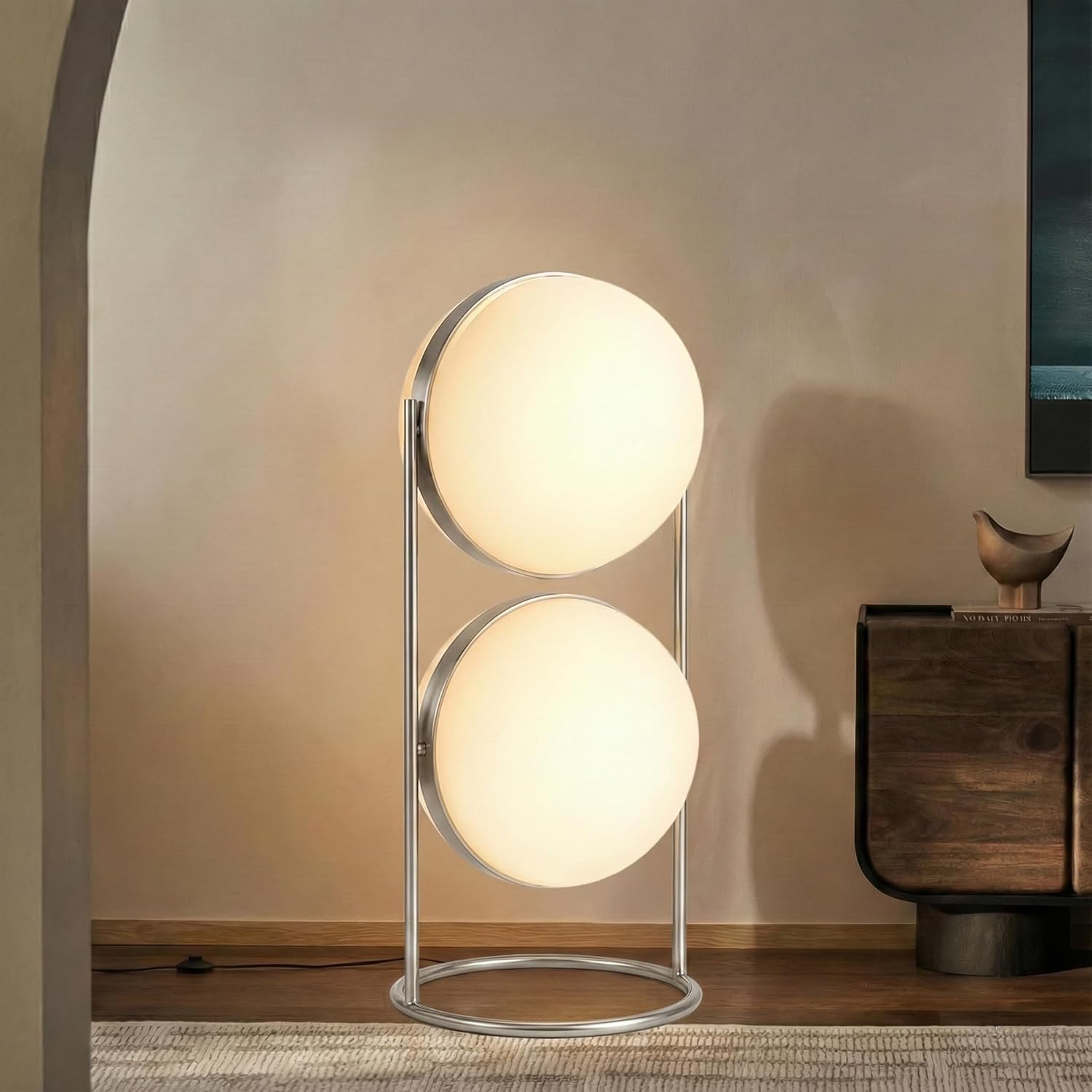 Residence Supply Rasu Floor Lamp - Handcrafted Solid Steel Structure with Weighted Base for Lasting Stability - UL & CE Certified E27 Socket - Modern Standing Lamp for Refined Home Decor