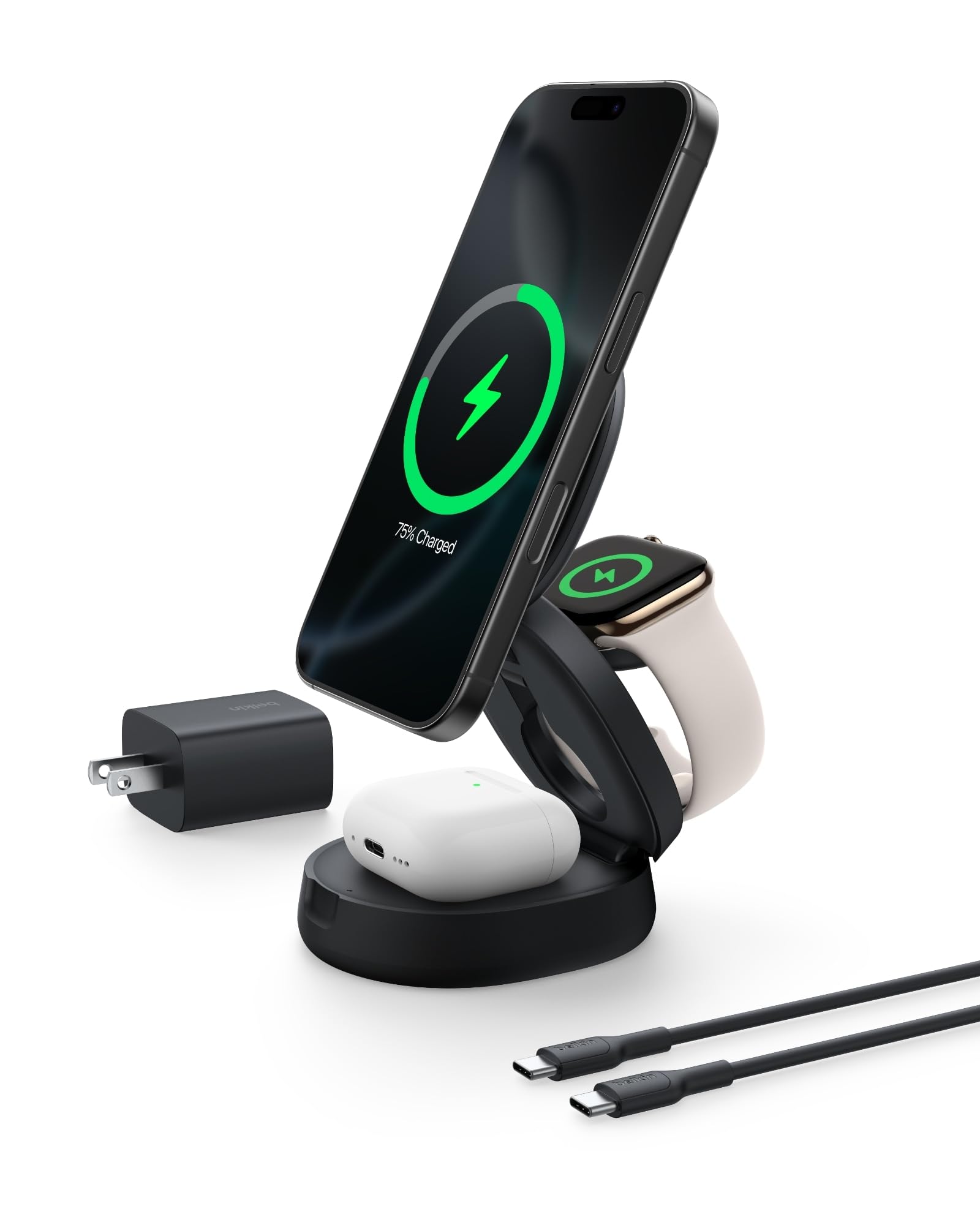 BELKIN MagSafe 3-in-1 Wireless Charging Station - Black