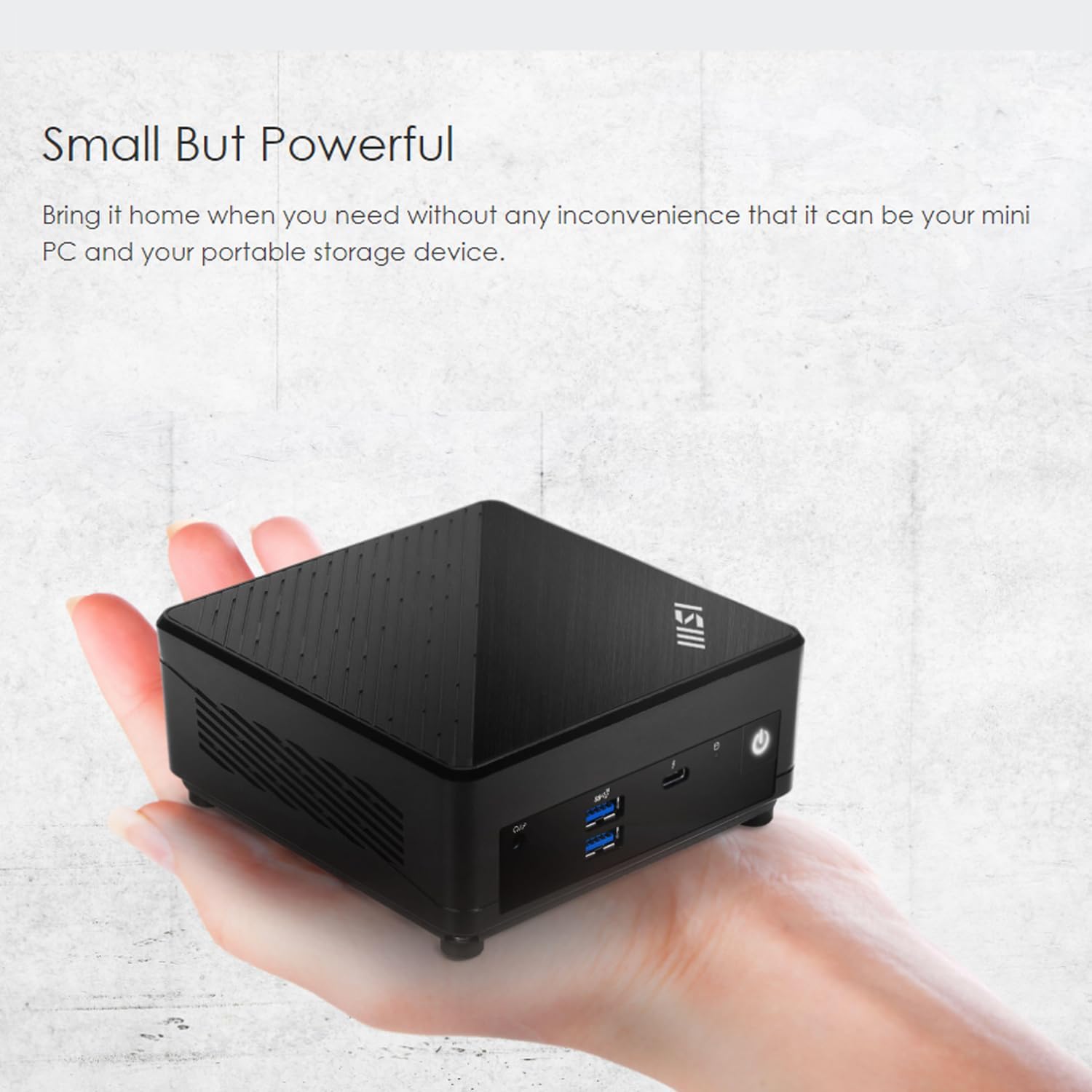 msi Cubi 5 Premium Compact Desktop, 12th Gen Intel i7-1255U Processor, 16GB RAM, 1TB SSD, Wi-Fi 6, Thunderbolt 4, HDMI, DP, Windows 11 Pro, Support 4K@60Hz Triple Display for Home/Office/Gaming