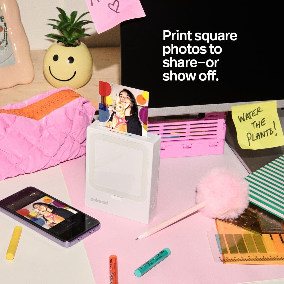 Polaroid Hi-Print - Bluetooth Connected 3x3 Photo Dye-Sub Printer Photo Paper Bundle - 60 Photo Sheets Inlcuded (6647)