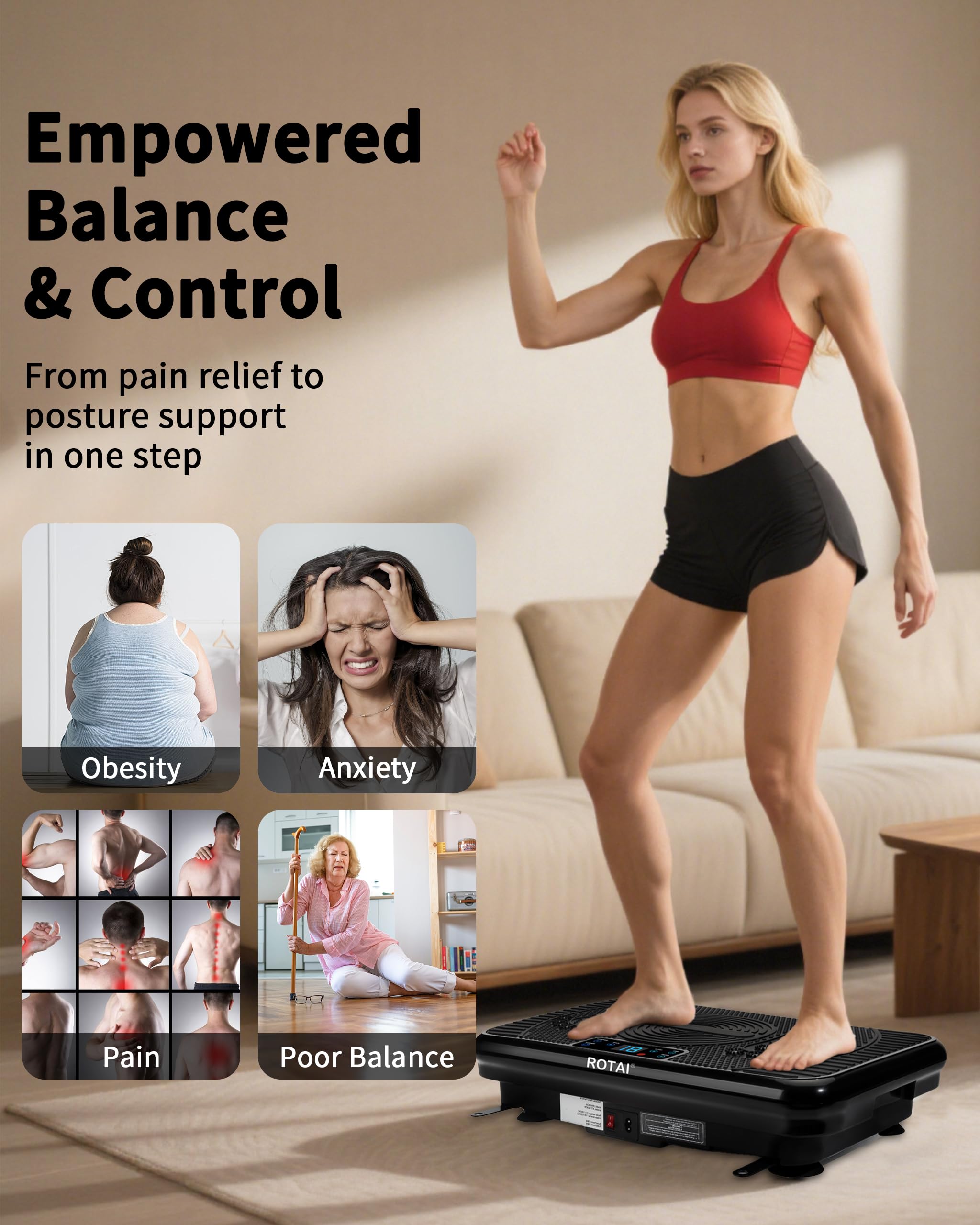 ROTAI Vibration Plate Exercise Machine for Weight Loss