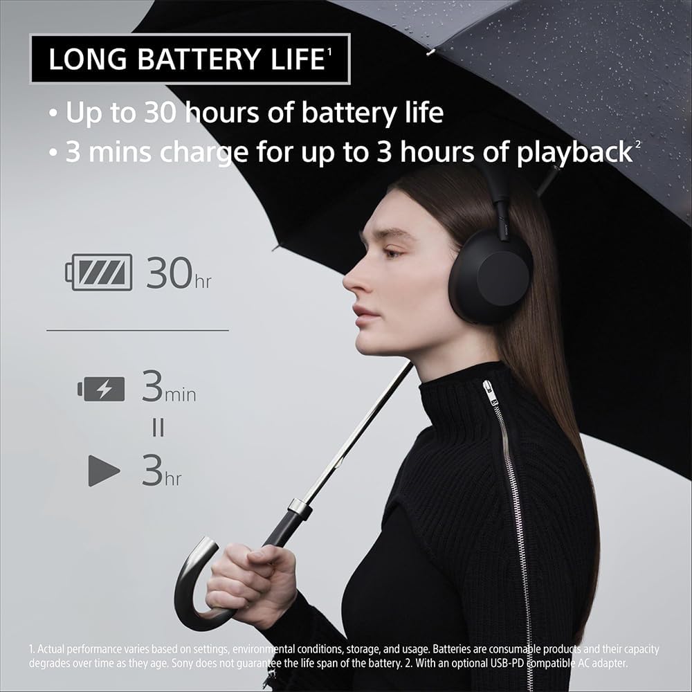 Sony WH-1000XM6/S Best Wireless Noise Canceling Headphones Platinum Silver Bundle with Deco Gear Wood Headphone Display Stand Secure Tabletop Holder/Gaming Headset Hanger