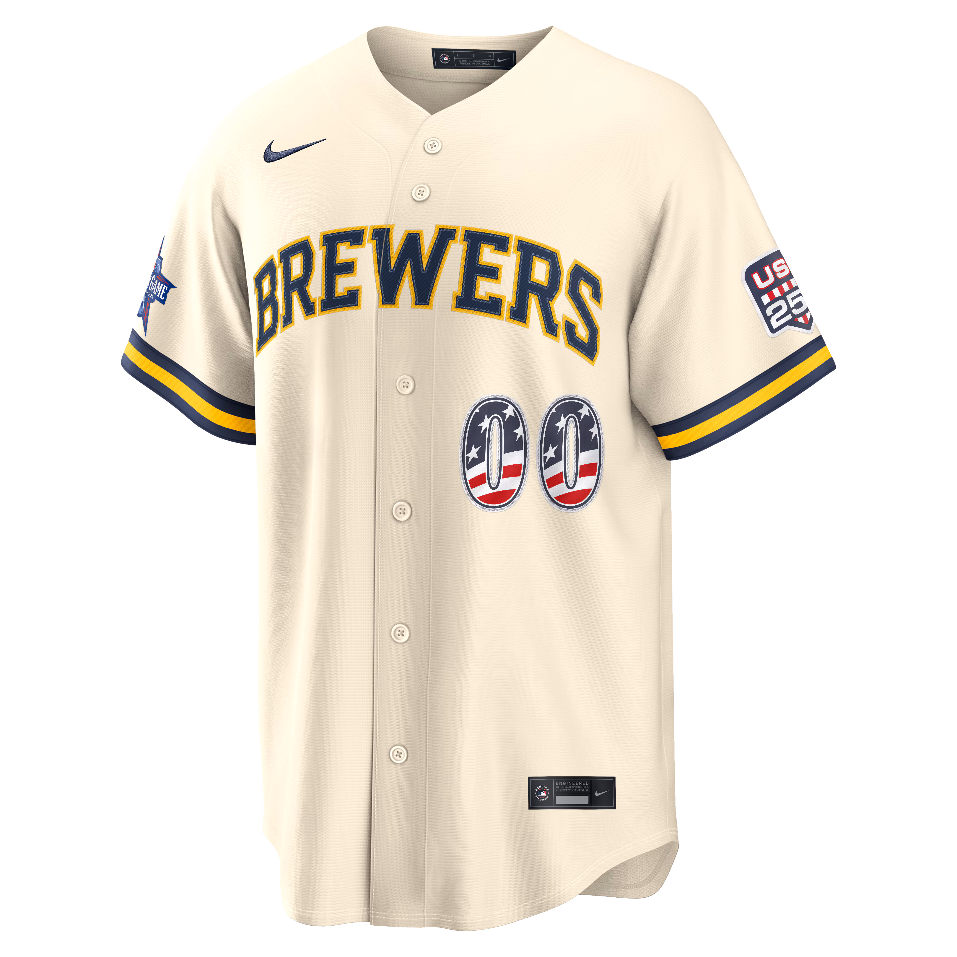2026 All-Star Edition Stars & Stripes Milwaukee Brewers  Nike Cream Stadium Pick-A-Player Jersey