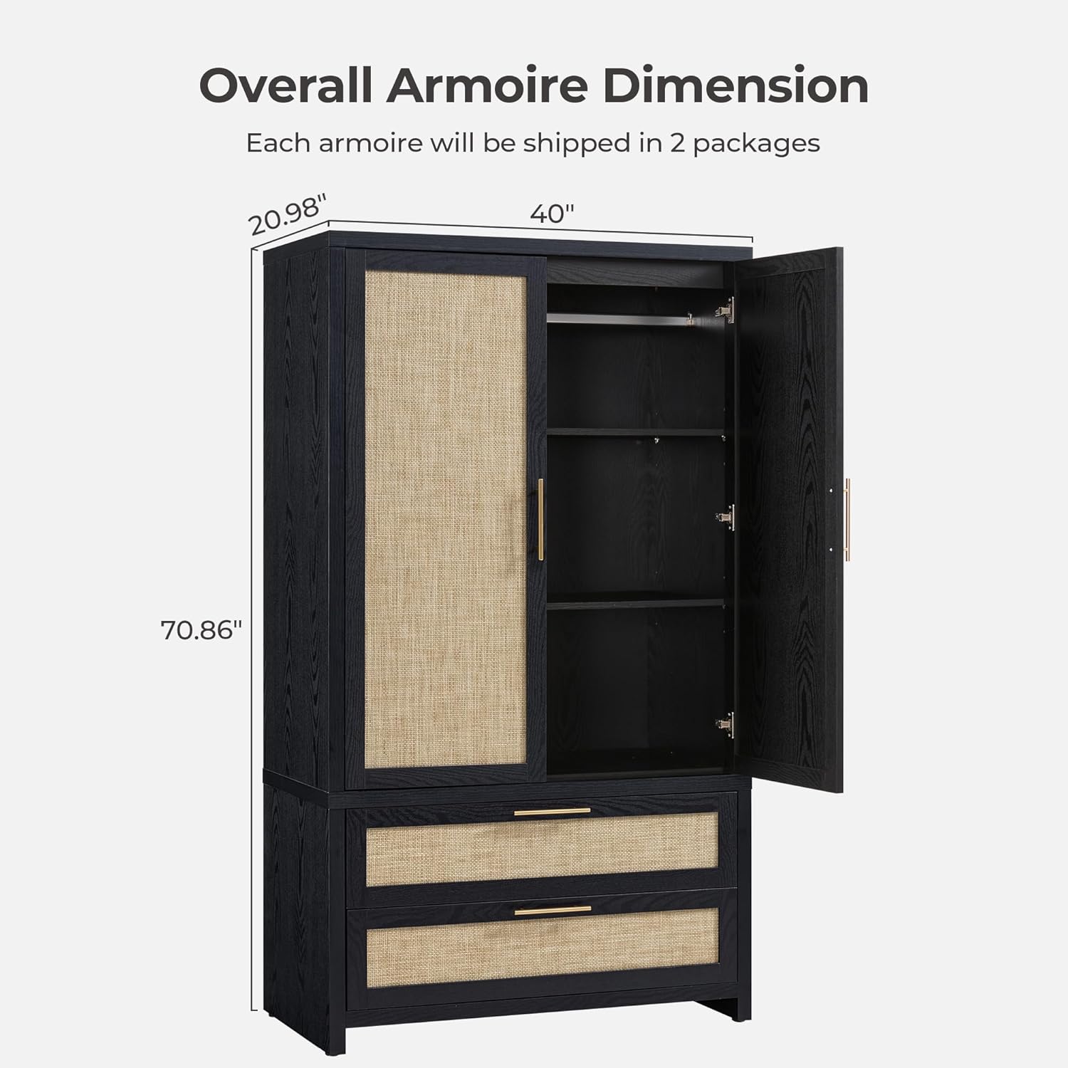 SICOTAS Larger Armoire Wardrobe Closet, 71