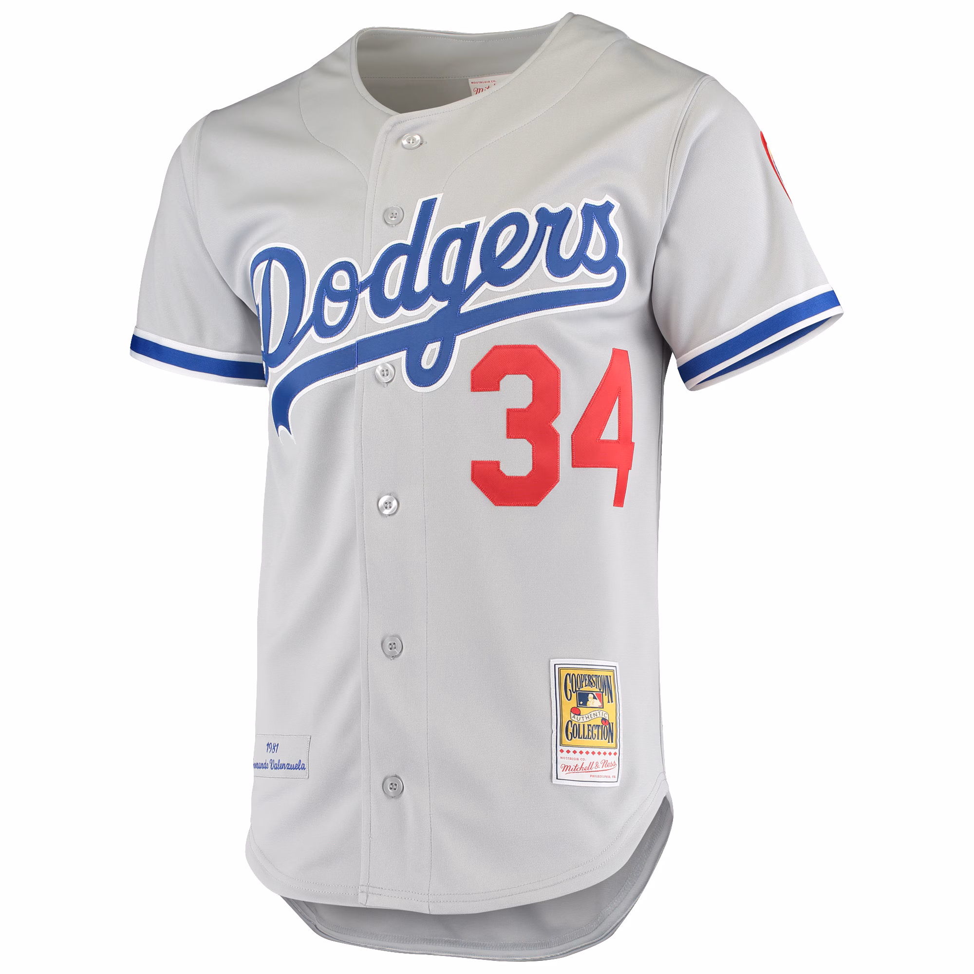 Fernando Valenzuela Los Angeles Dodgers Mitchell & Ness Road 1981 Cooperstown Collection Authentic Jersey - Gray