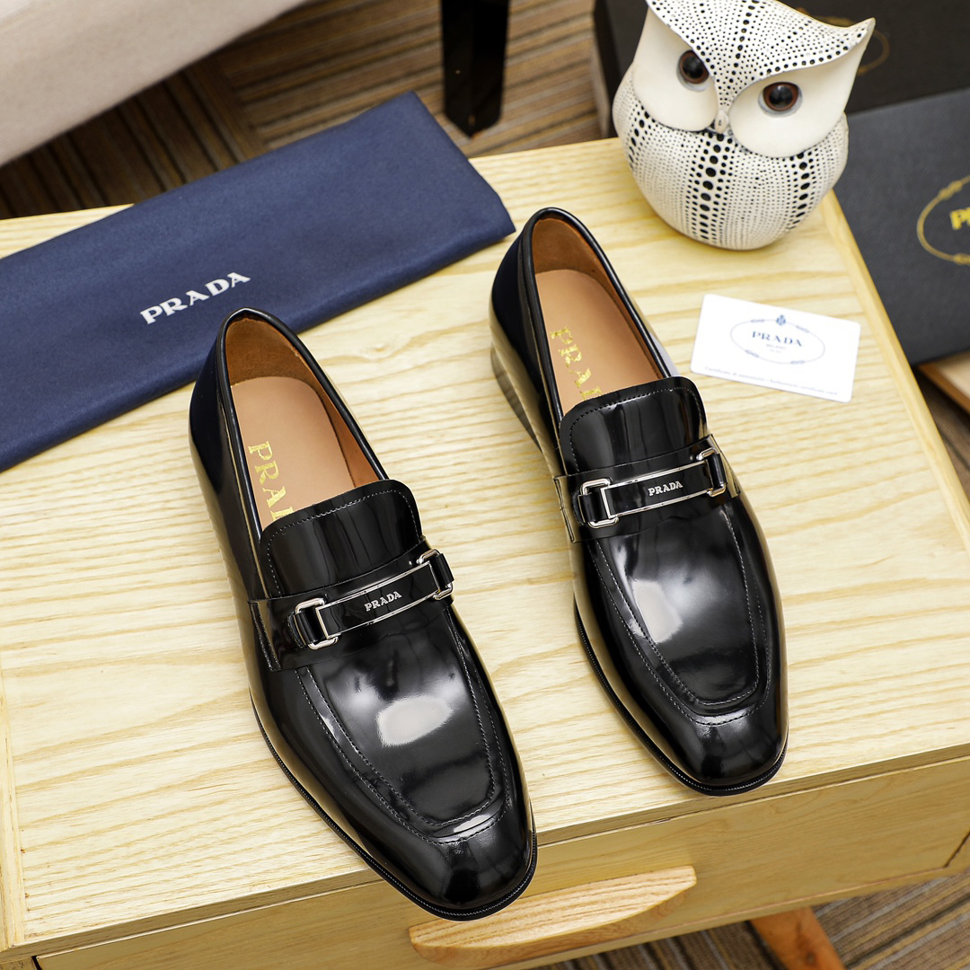 Prada men's leather shoes-73
