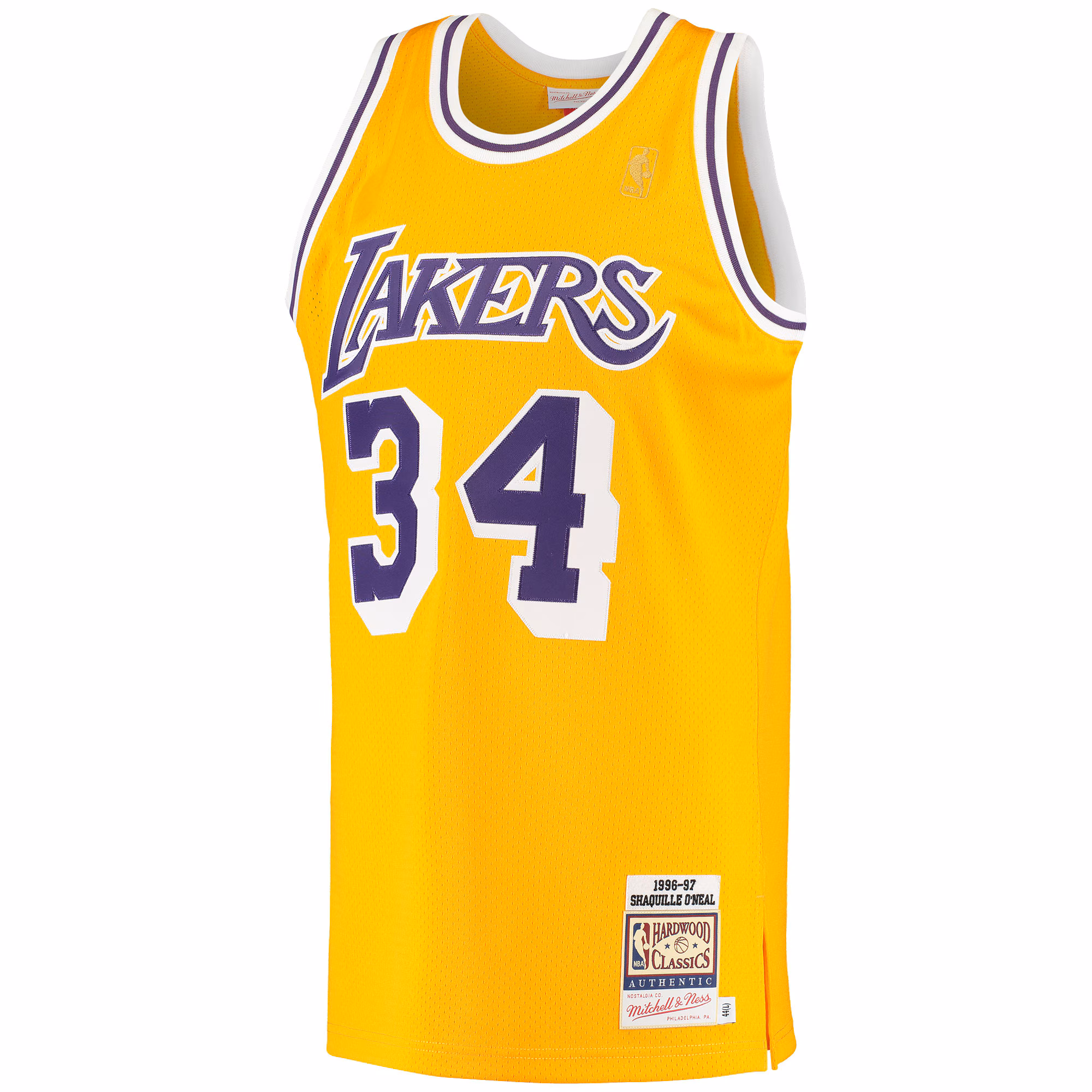 Shaquille O'Neal Los Angeles Lakers Mitchell & Ness 1996/97 Hardwood Classics Authentic Jersey - Gold