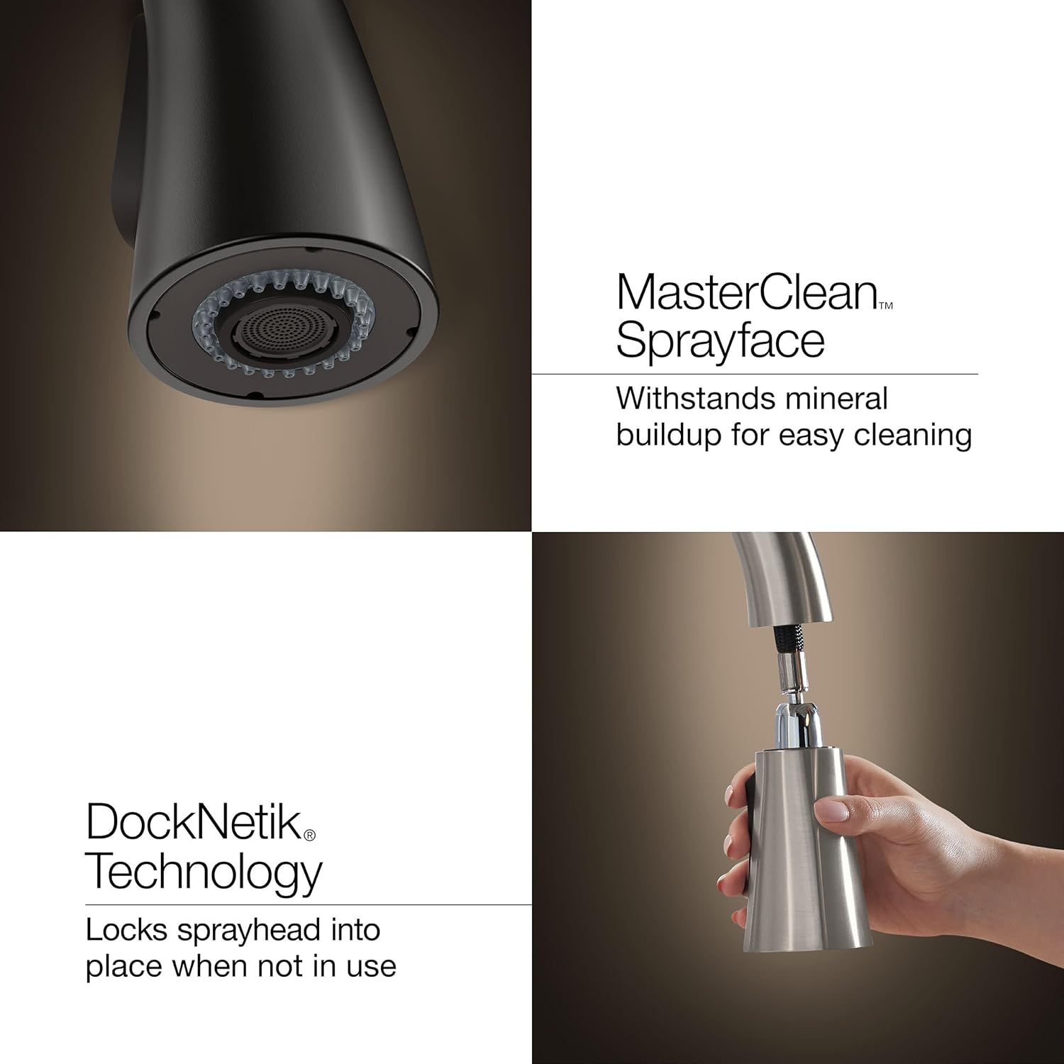 KOHLER K-R22745-SD-VS Semi-Professional Kitchen Sink Faucets with Soap Dispenser, Commercial Kitchen Faucets with Pull Down Sprayer, Vibrant Stainless