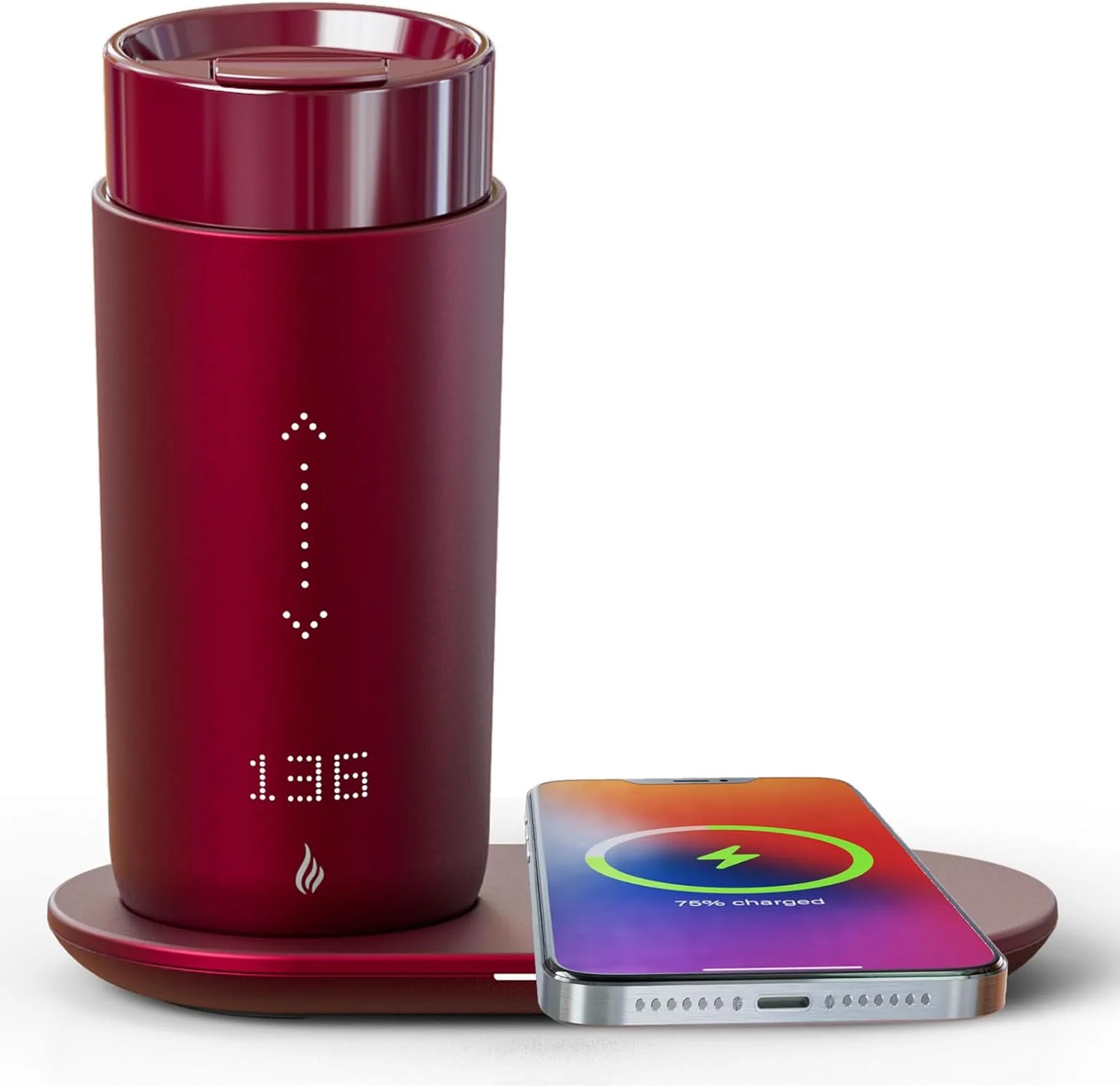 Temperature Control Heated Coffee Mug Smart Self Heating Travel Mug 12 Oz App Controlled Warmer Mug 5 Hour LED Display Keep Coffee Hot All Day up to 149℉ Fast Wireless Charger Base Black2.0