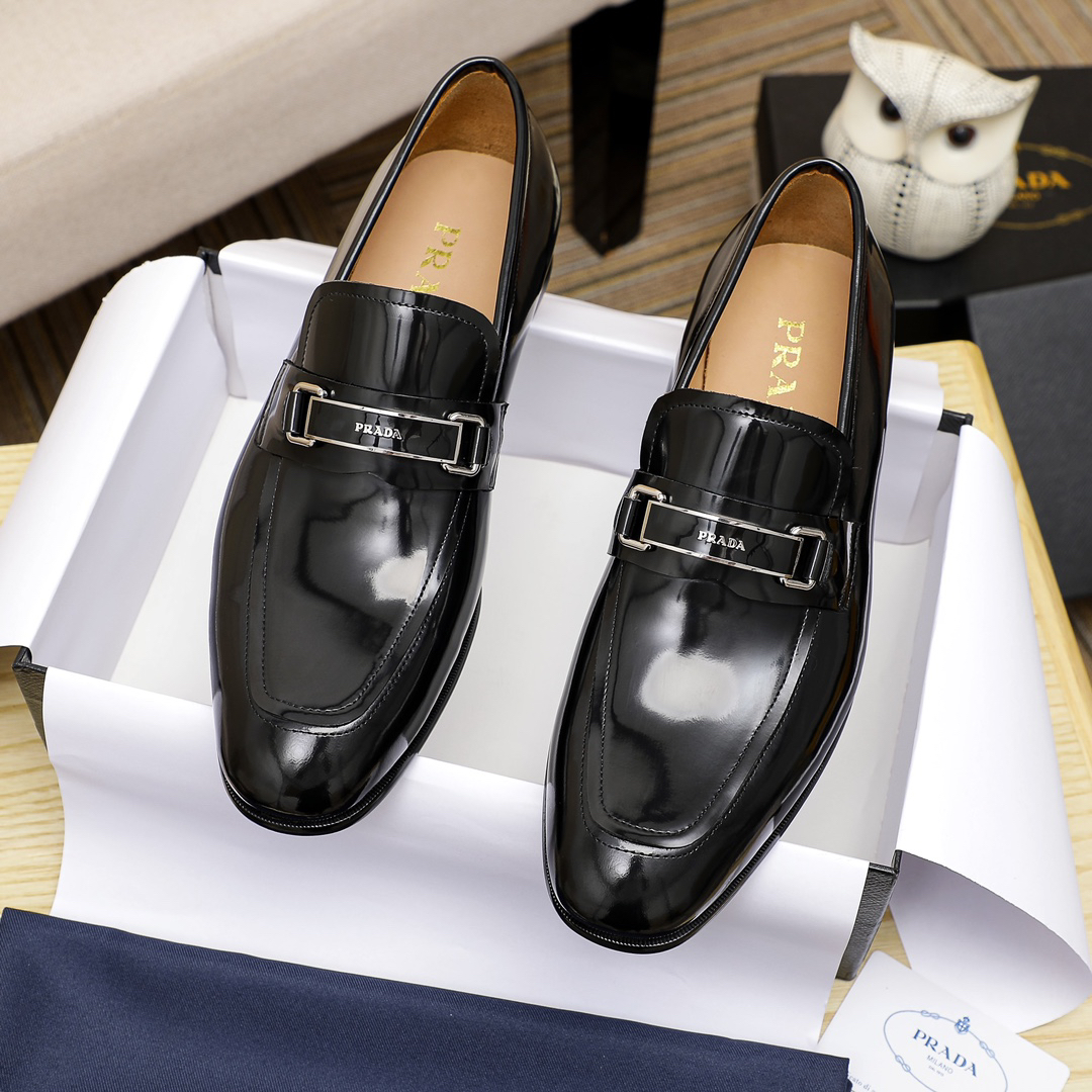 Prada men's leather shoes-73