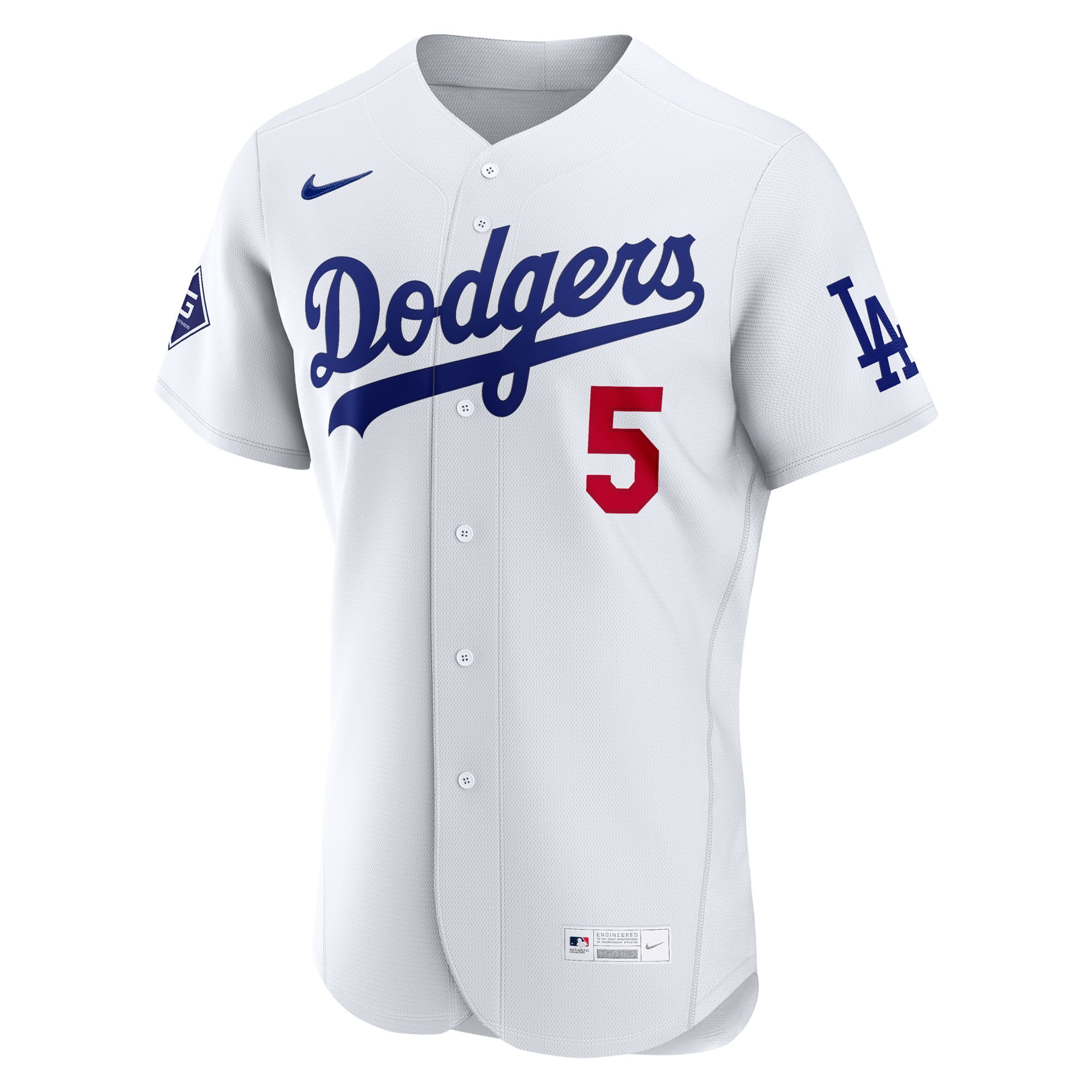 Freddie Freeman Los Angeles Dodgers Nike Home Authentic Sponsor Patch Jersey - White
