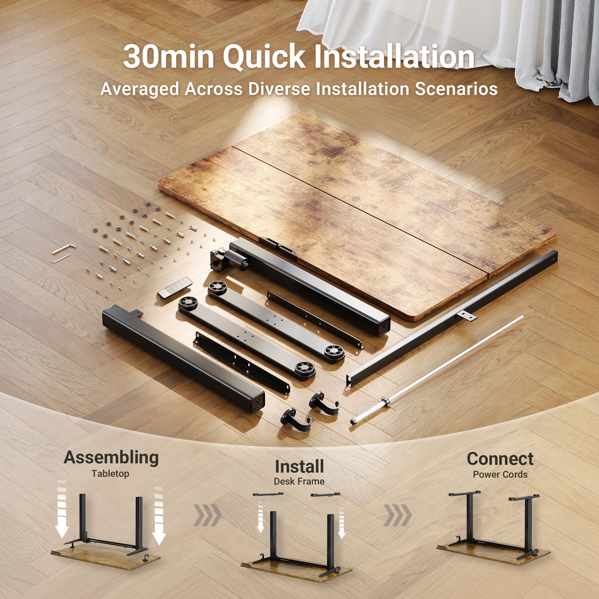 CLAIKS Electric Standing Desk - Adjustable Height 24x48