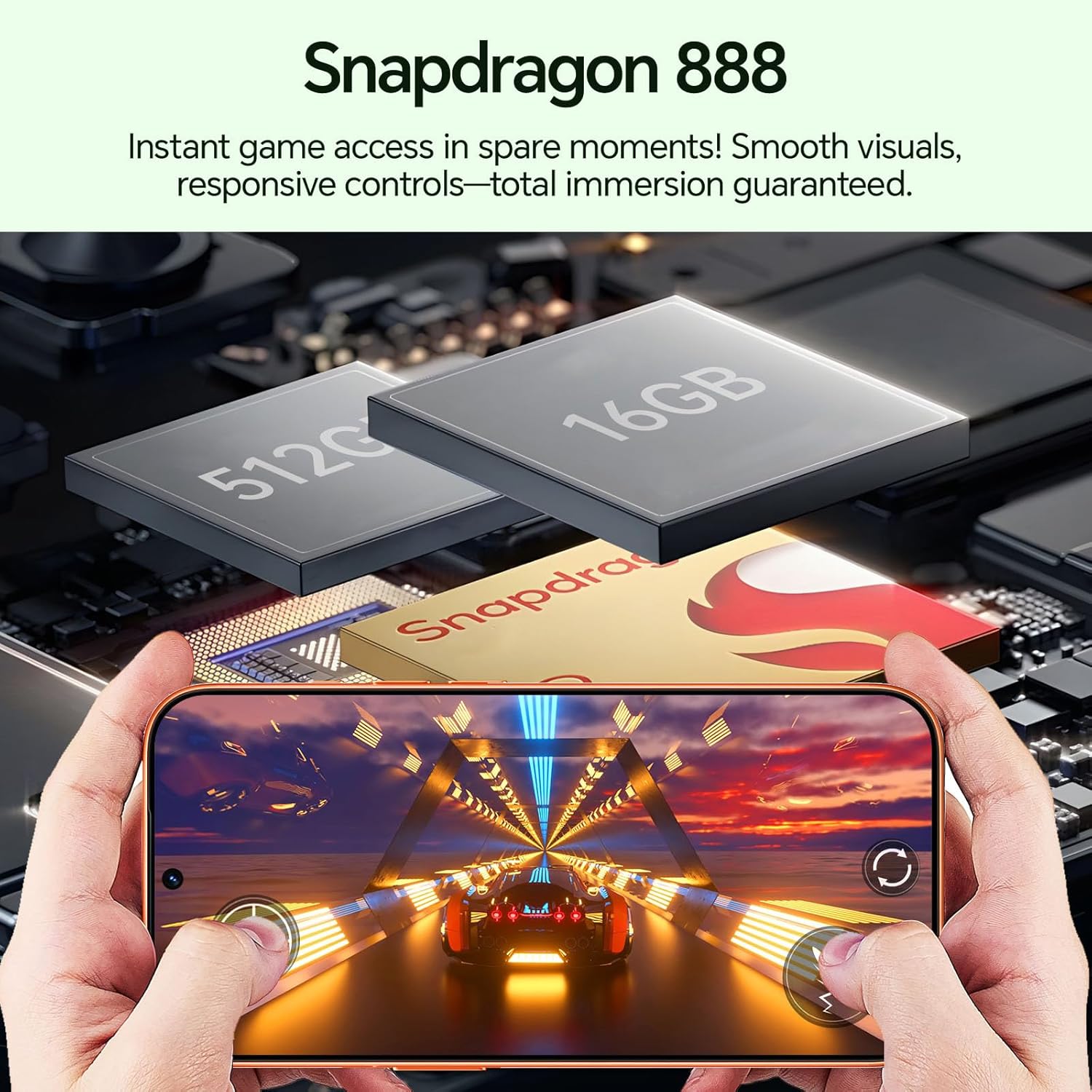 Unlocked Phones, IK17 Android 15 Smartphone, Cell Phones with 5000mAh Battery, Snapdragon 888, 16GB RAM+512GB ROM, 104MP+32MP Camera, 6.9