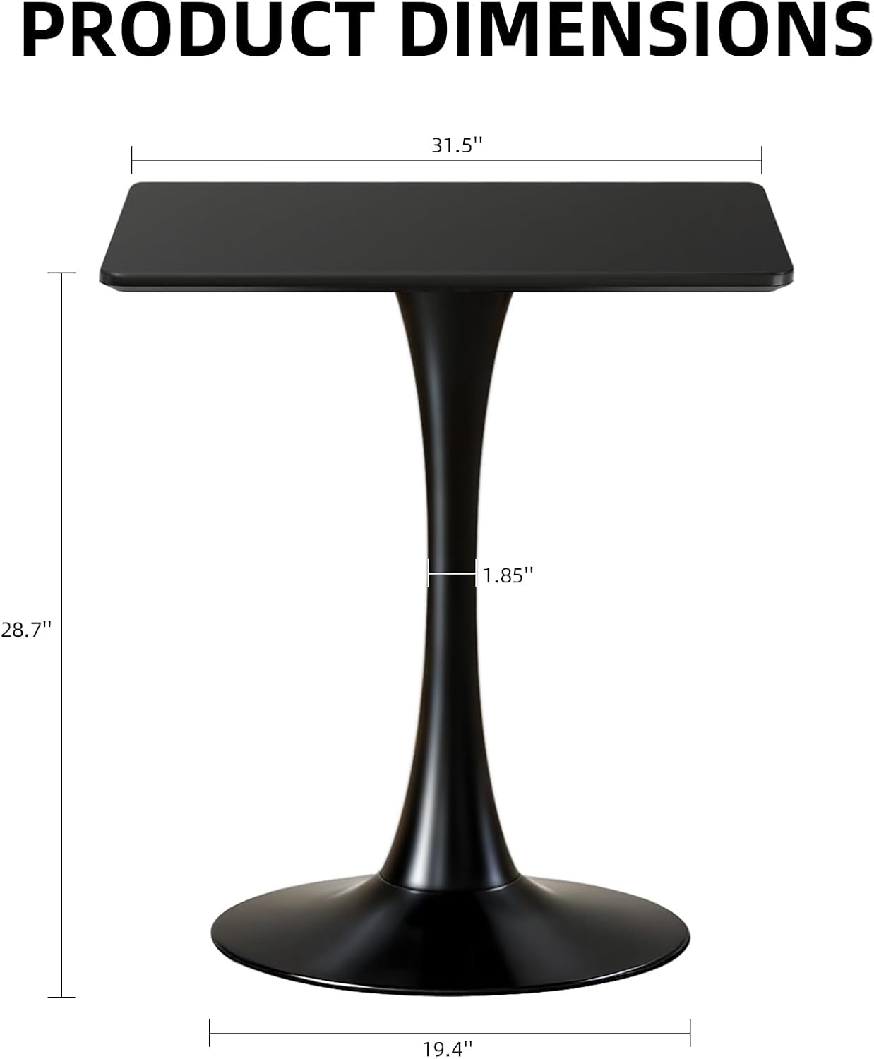 Square Dining Table, 31.5