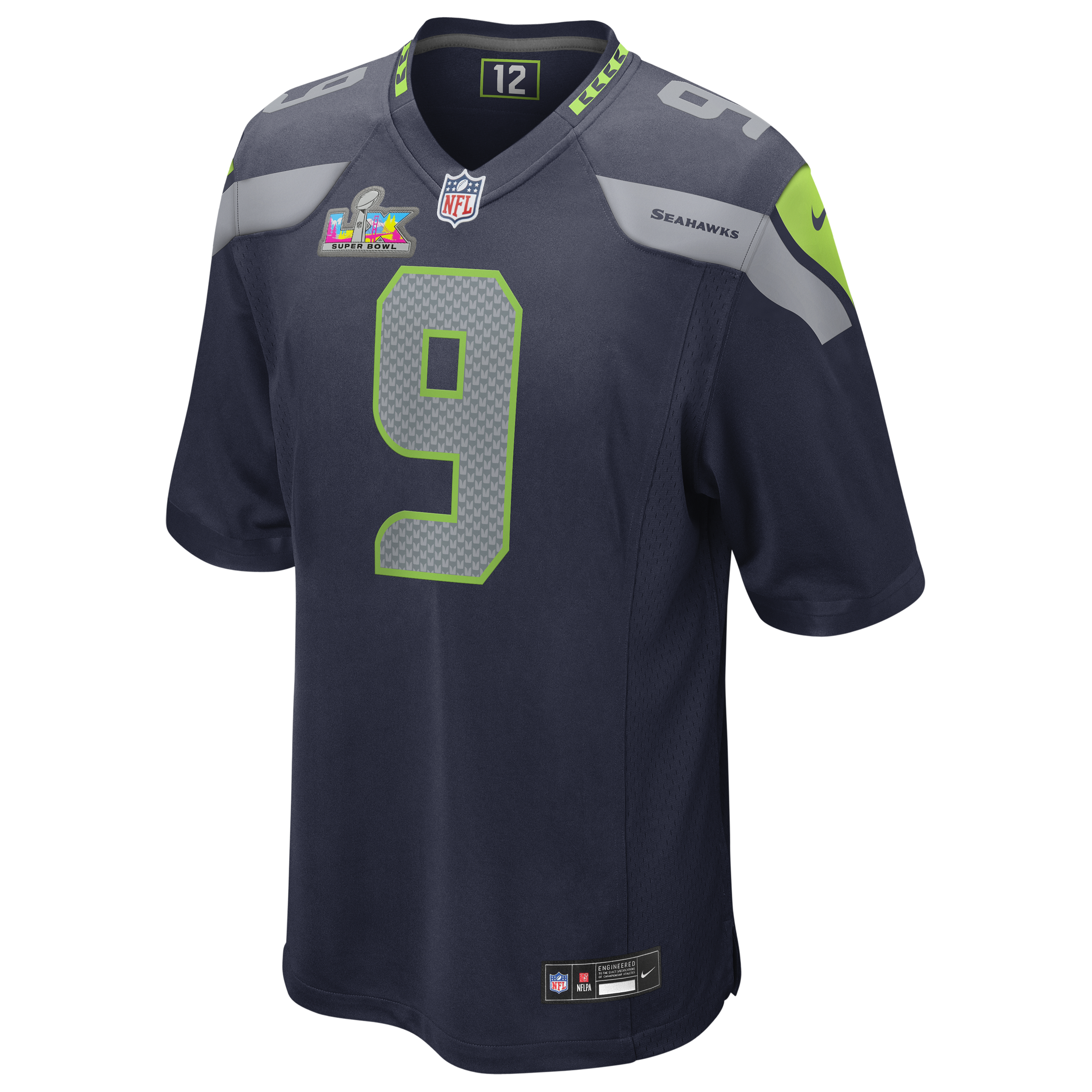 Kenneth Walker III Seattle Seahawks Nike Super Bowl LX Patch Game Jersey - College Navy