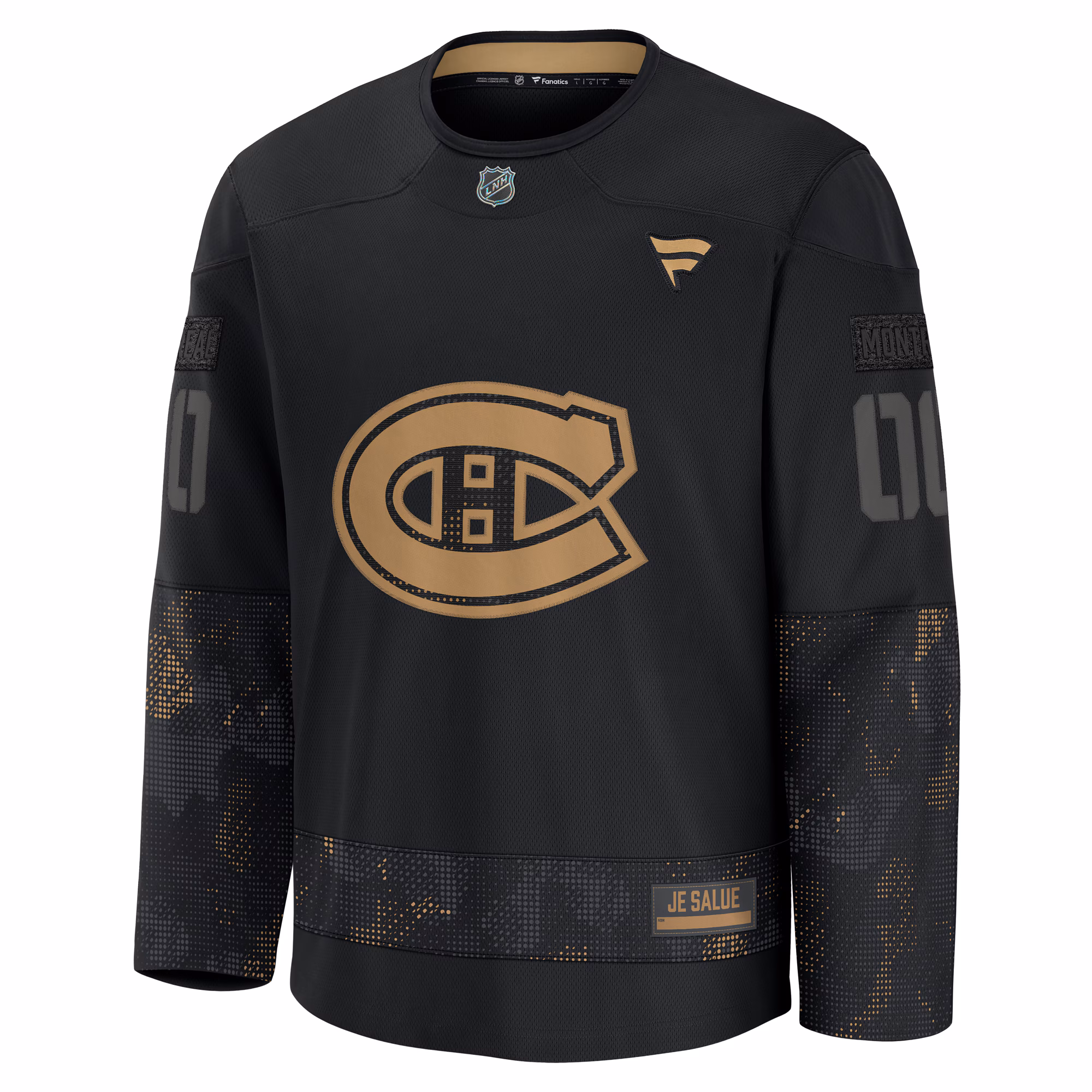 Montreal Canadiens Fanatics 2024 Military Appreciation Custom Practice Jersey - Black
