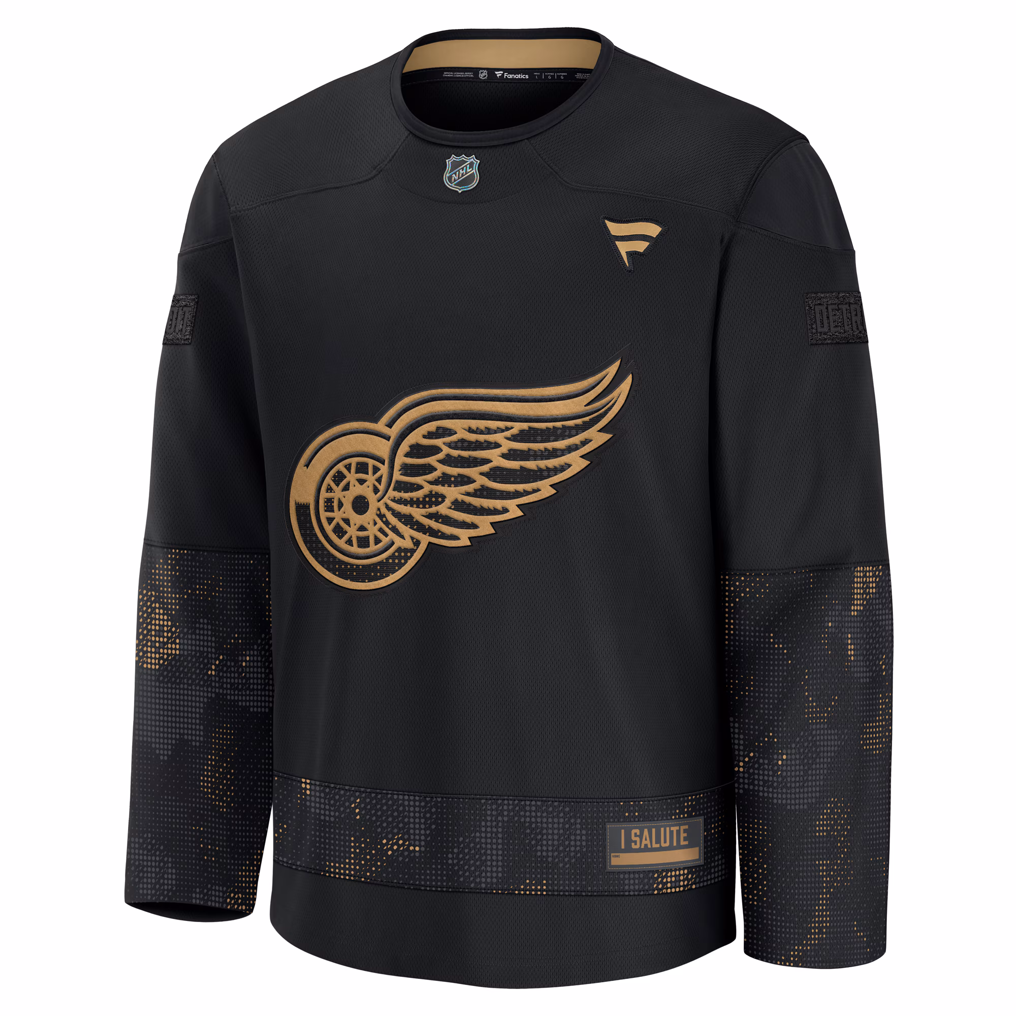 Detroit Red Wings Fanatics 2024 Military Appreciation Practice Jersey - Black