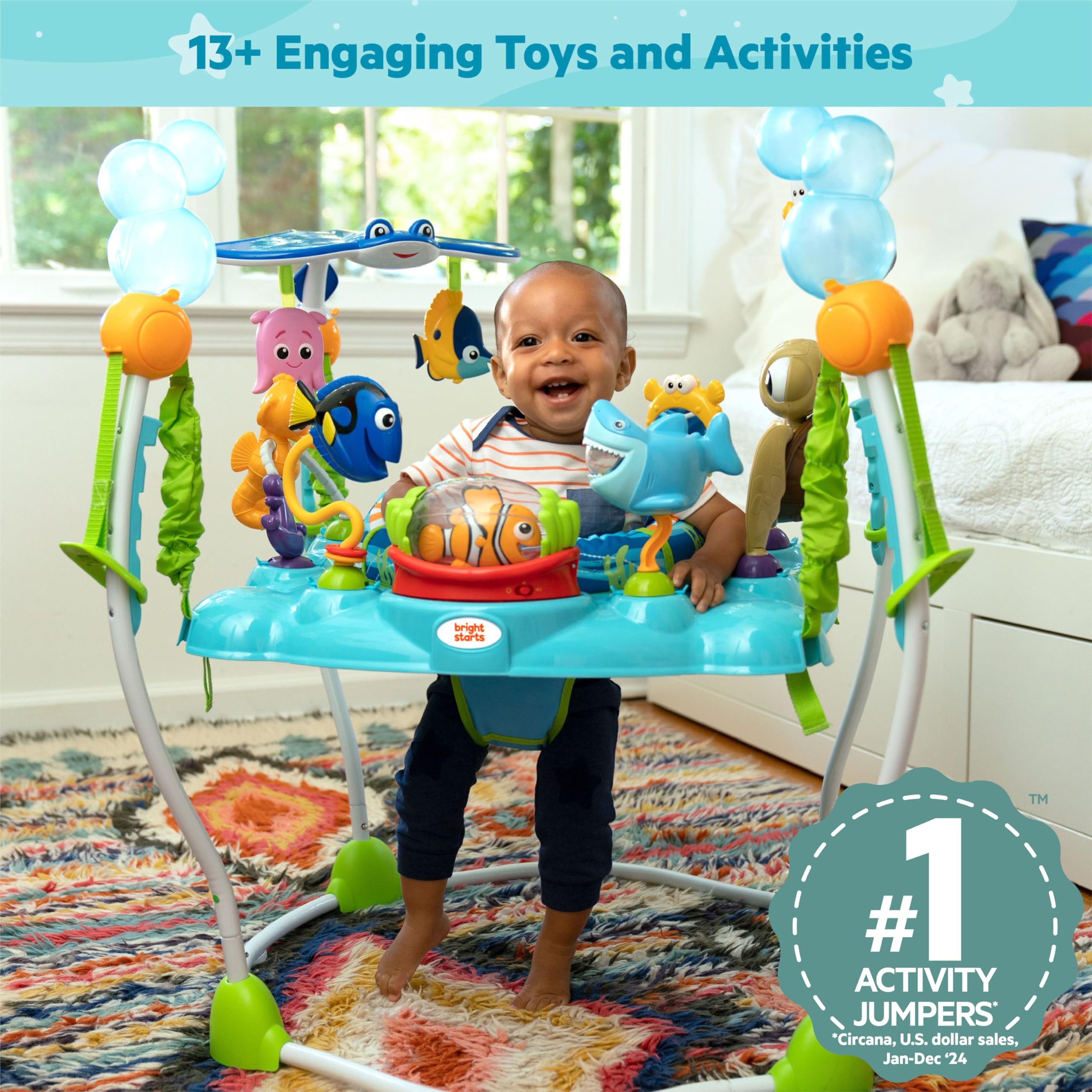 BRIGHT STARTS Finding Nemo Baby Activity Center Jumper with Toys