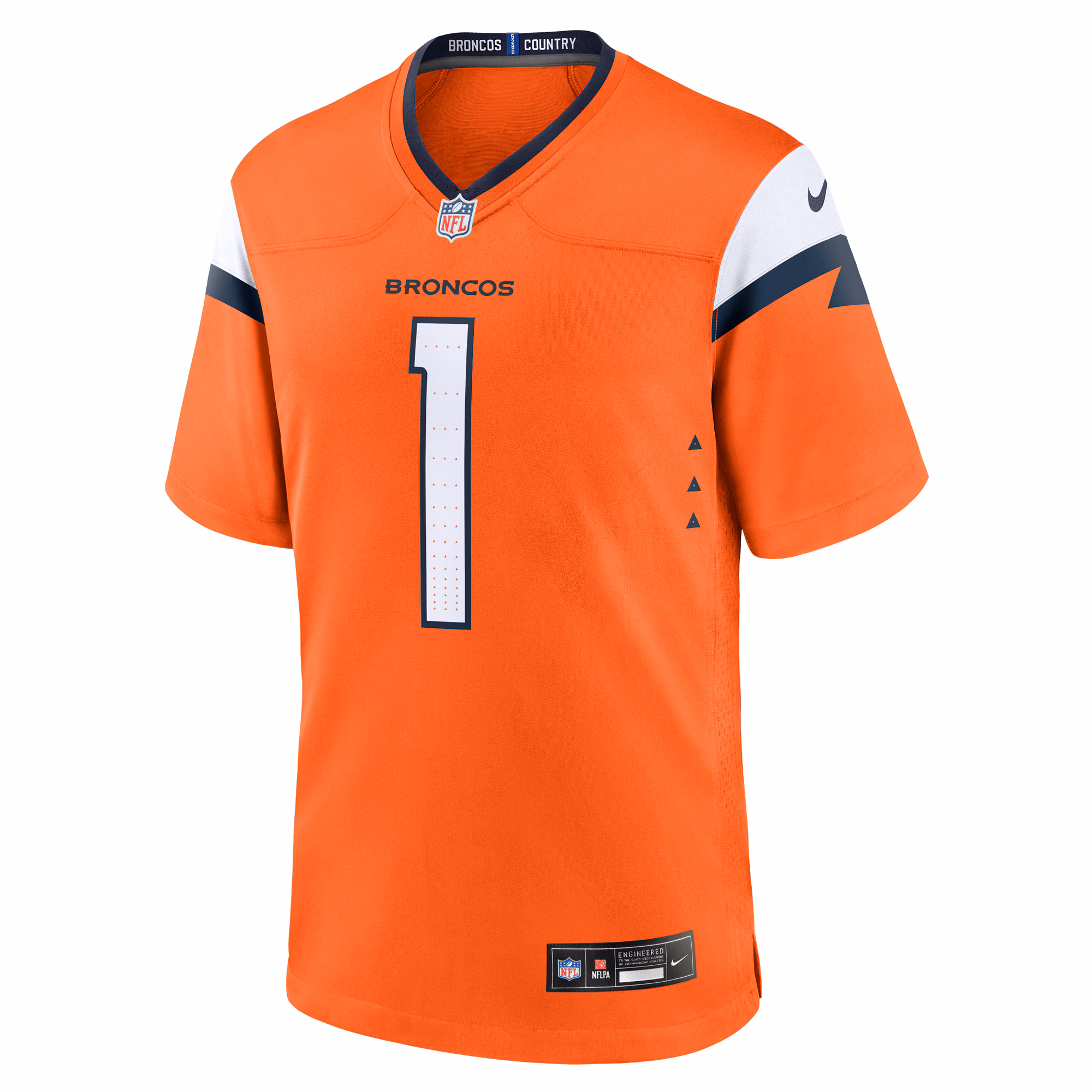 Number 1 Groom Denver Broncos Nike Game Jersey - Orange